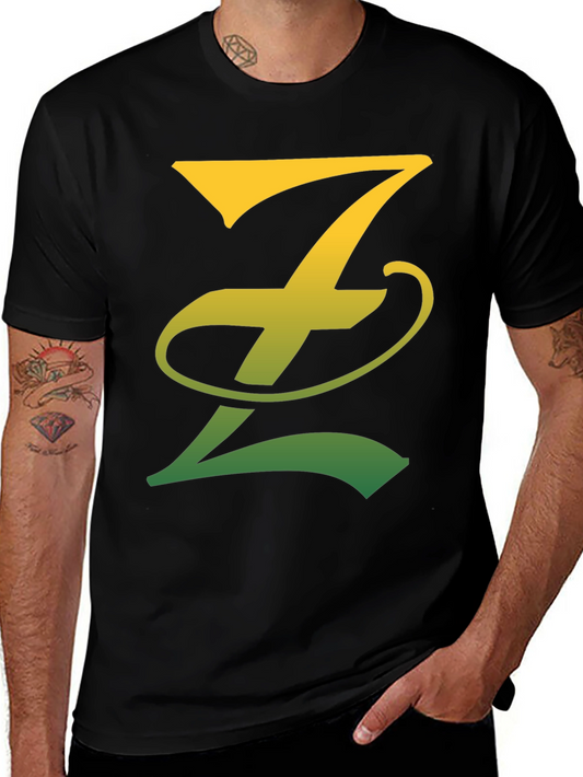 Gradient Z Letter Tee - Stylish Black T-Shirt