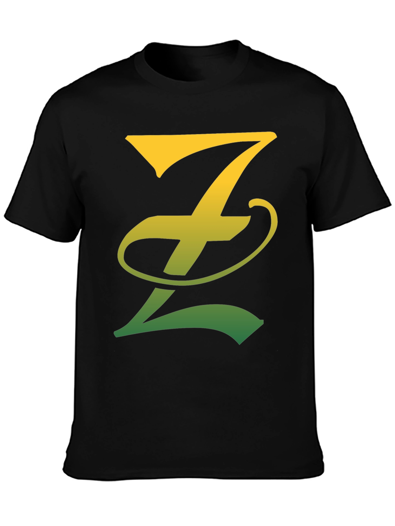 Gradient Z Letter Tee - Stylish Black T-Shirt