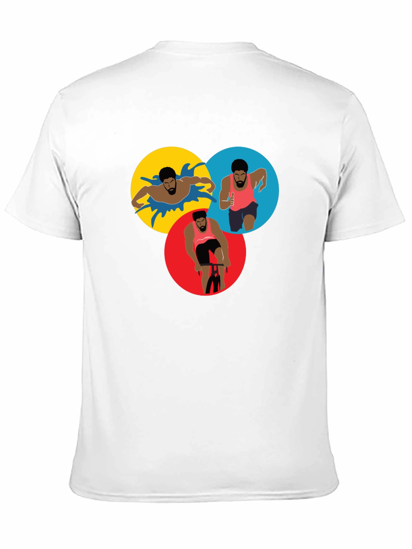 Triathlon Sport T-Shirt - Black Graphic Design
