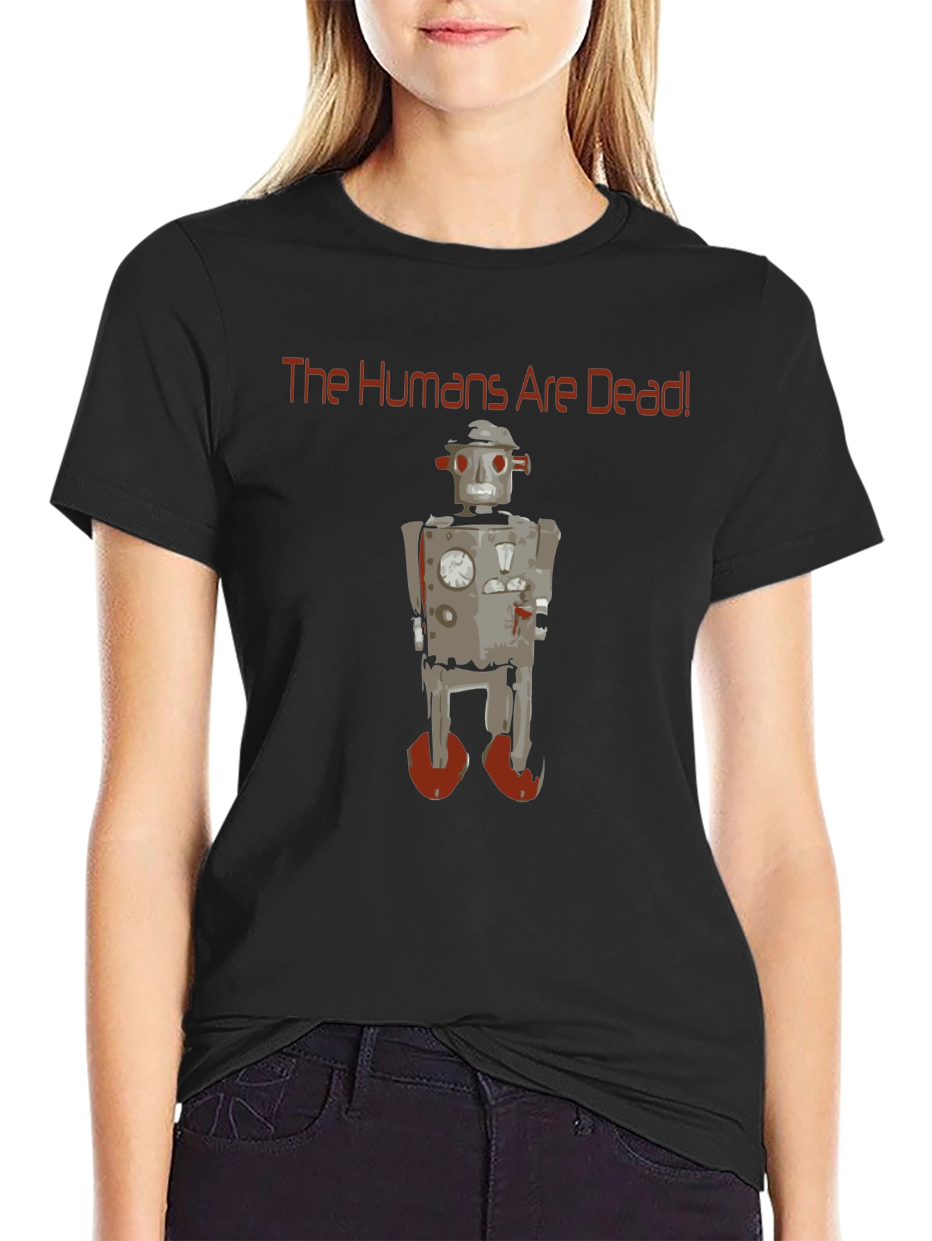 The Humans are Dead Robot Graphic T-Shirt