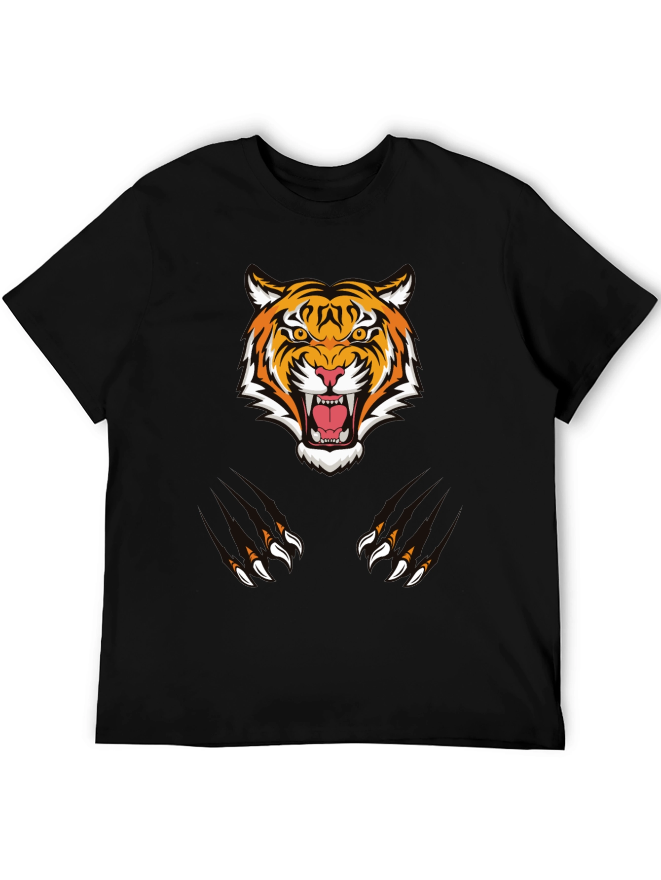Tiger Graphic Tee - Black Cotton Comfort