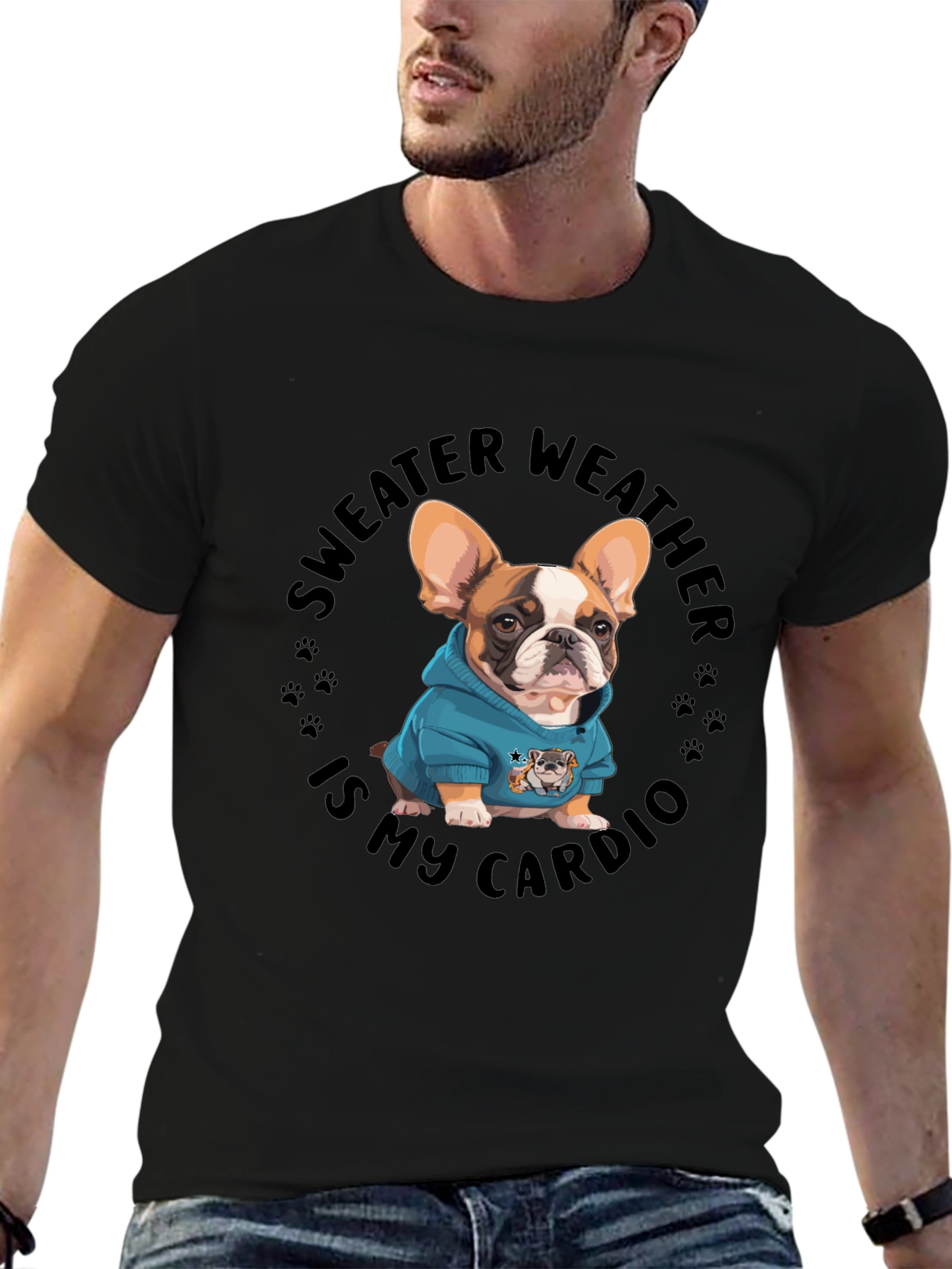 Sweater Weather French Bulldog Graphic Tee