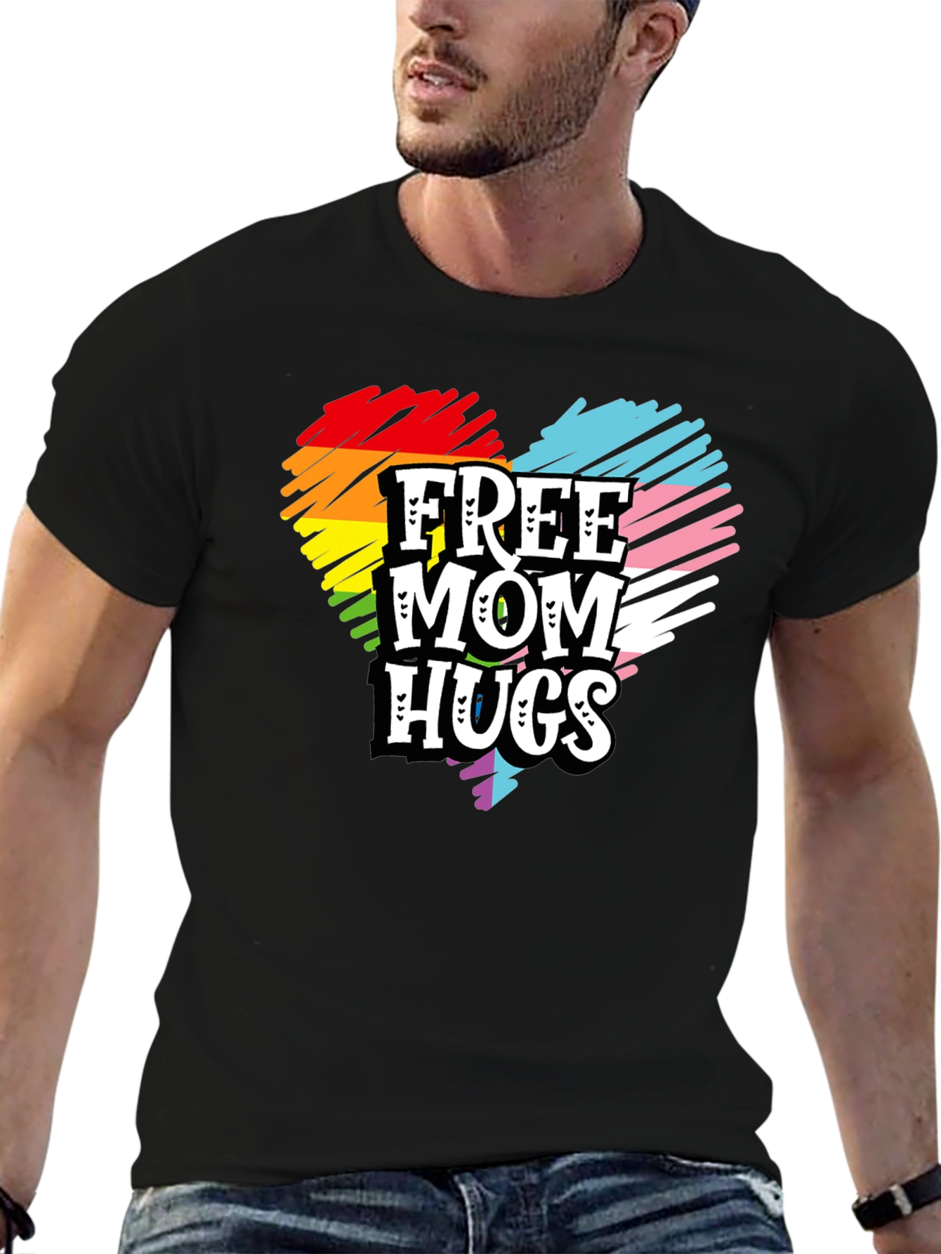 Free Mom Hugs Pride Heart T-Shirt