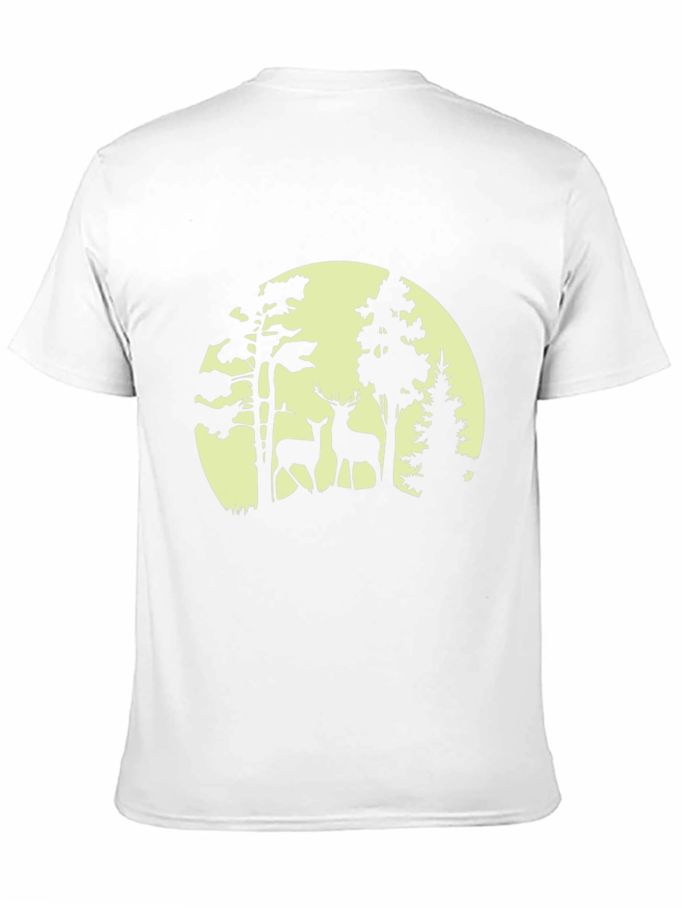 Deer Silhouette Forest Graphic Tee - Black
