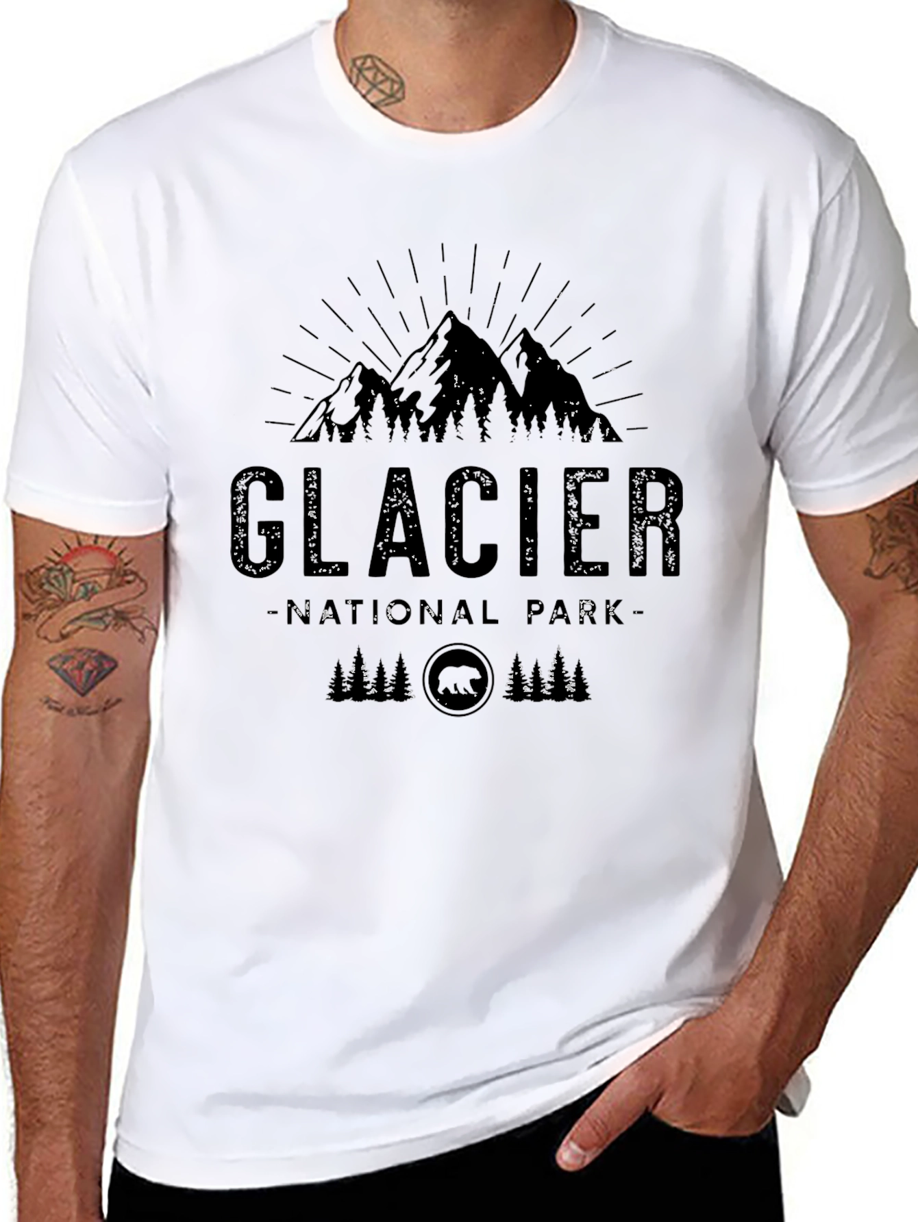 Glacier National Park Graphic Tee - Black