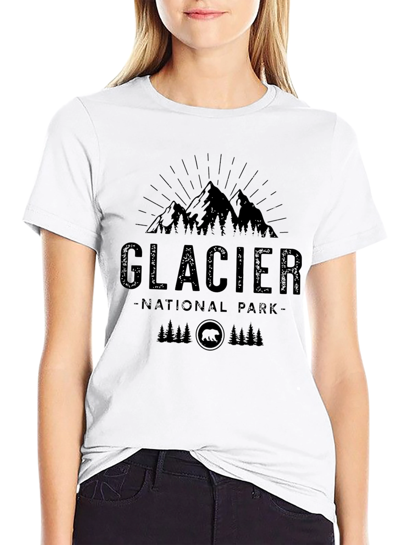 Glacier National Park Graphic Tee - Black