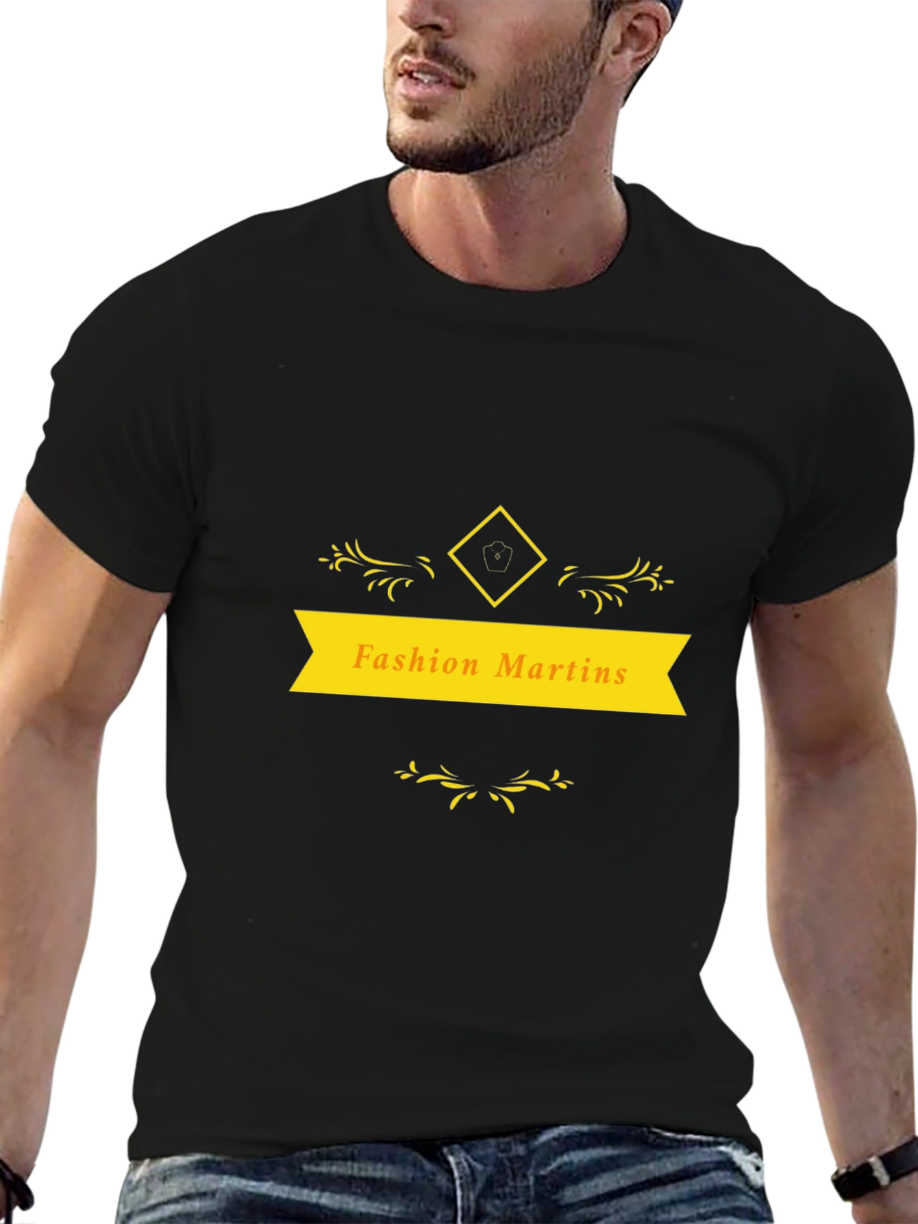 Fashion Martins Black Graphic Tee