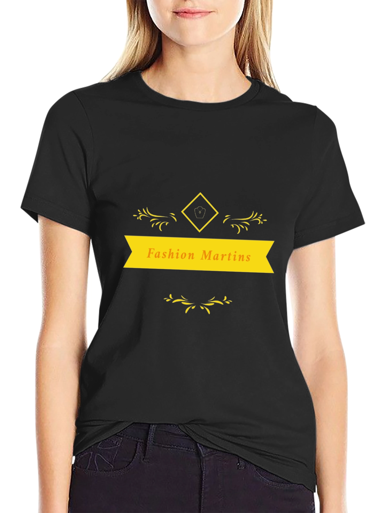 Fashion Martins Black Graphic Tee