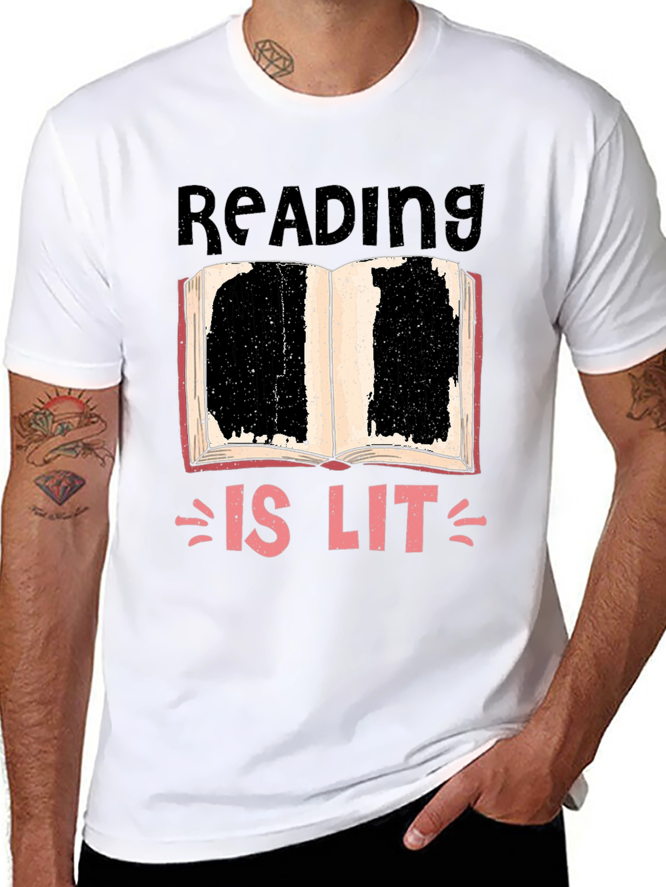 Reading Is Lit Graphic T-Shirt - Book Lover Tee