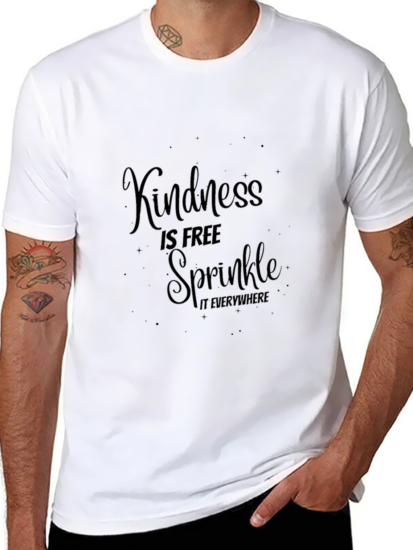 Kindness is Free Sprinkle it Everywhere Black T-Shirt