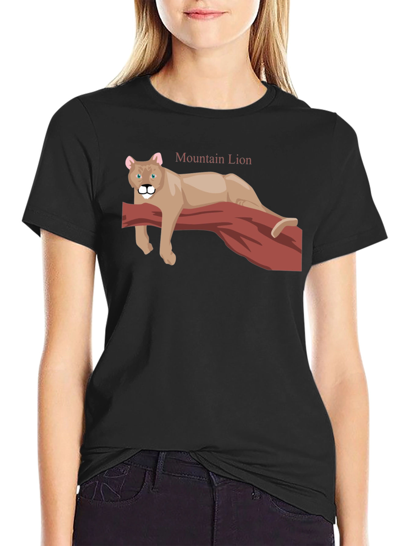 Mountain Lion T-Shirt - Relaxed Fit Black