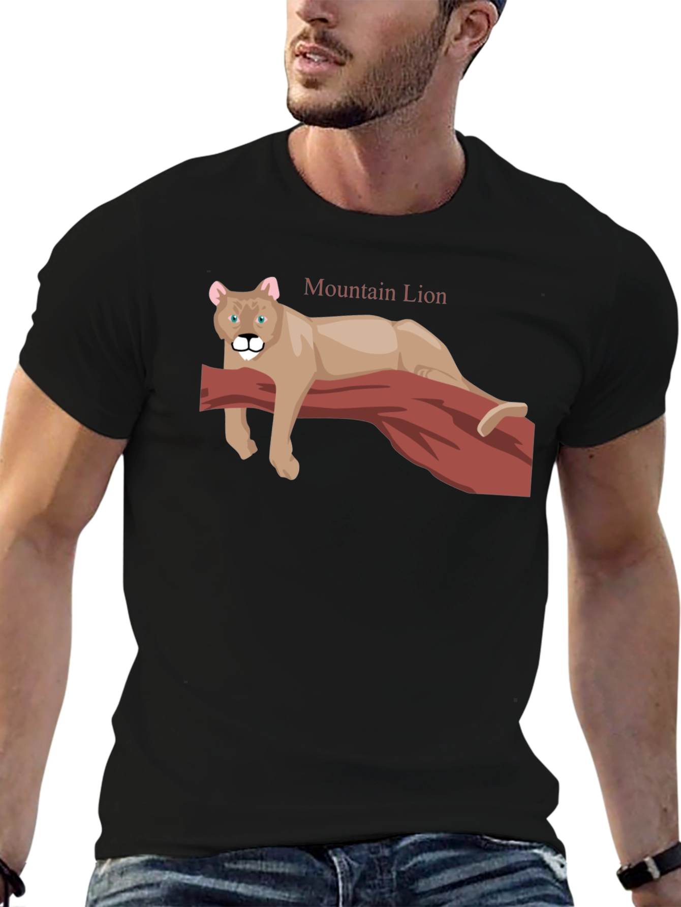Mountain Lion T-Shirt - Relaxed Fit Black