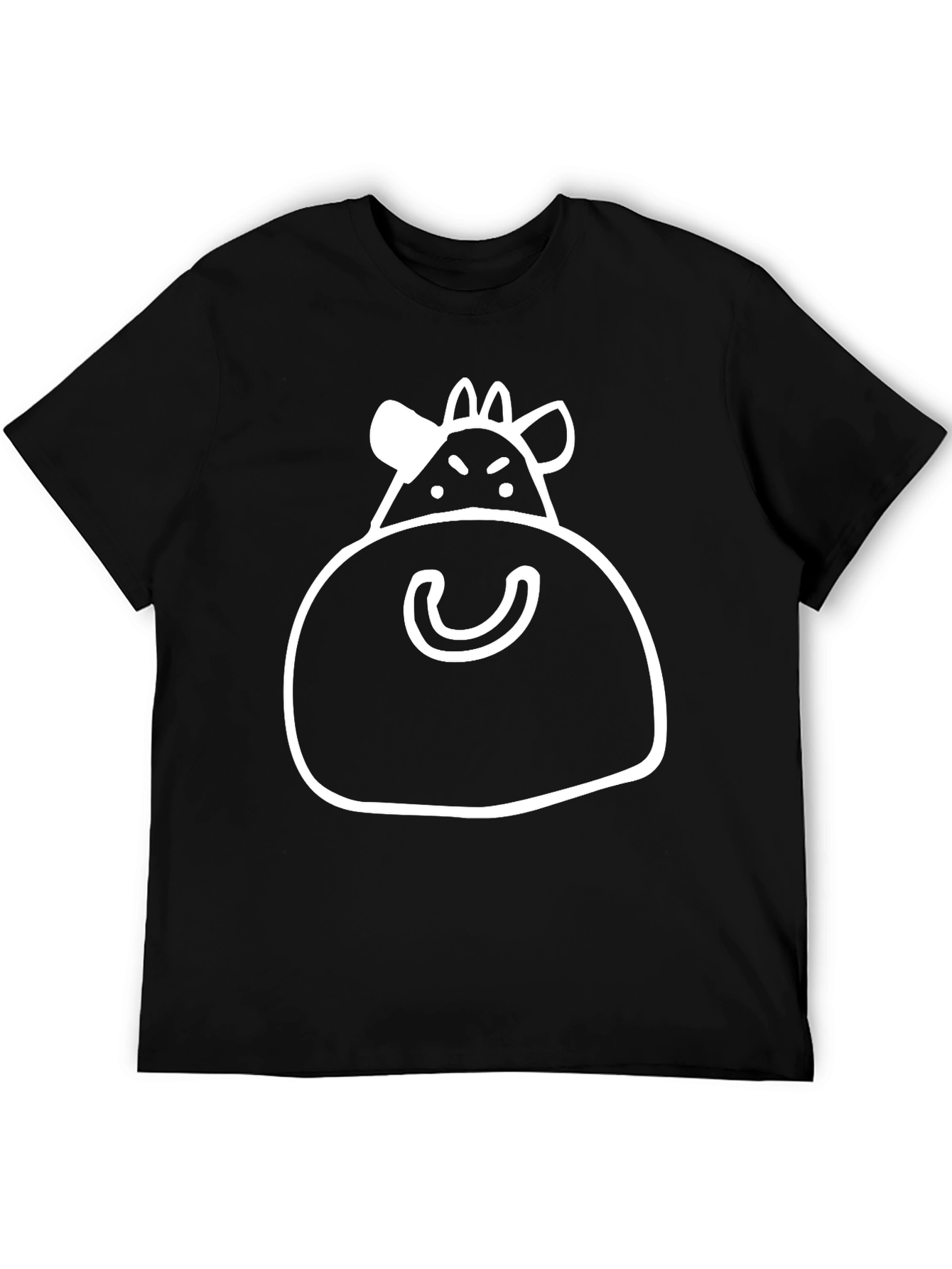 Humorous Cow Graphic Black T-Shirt