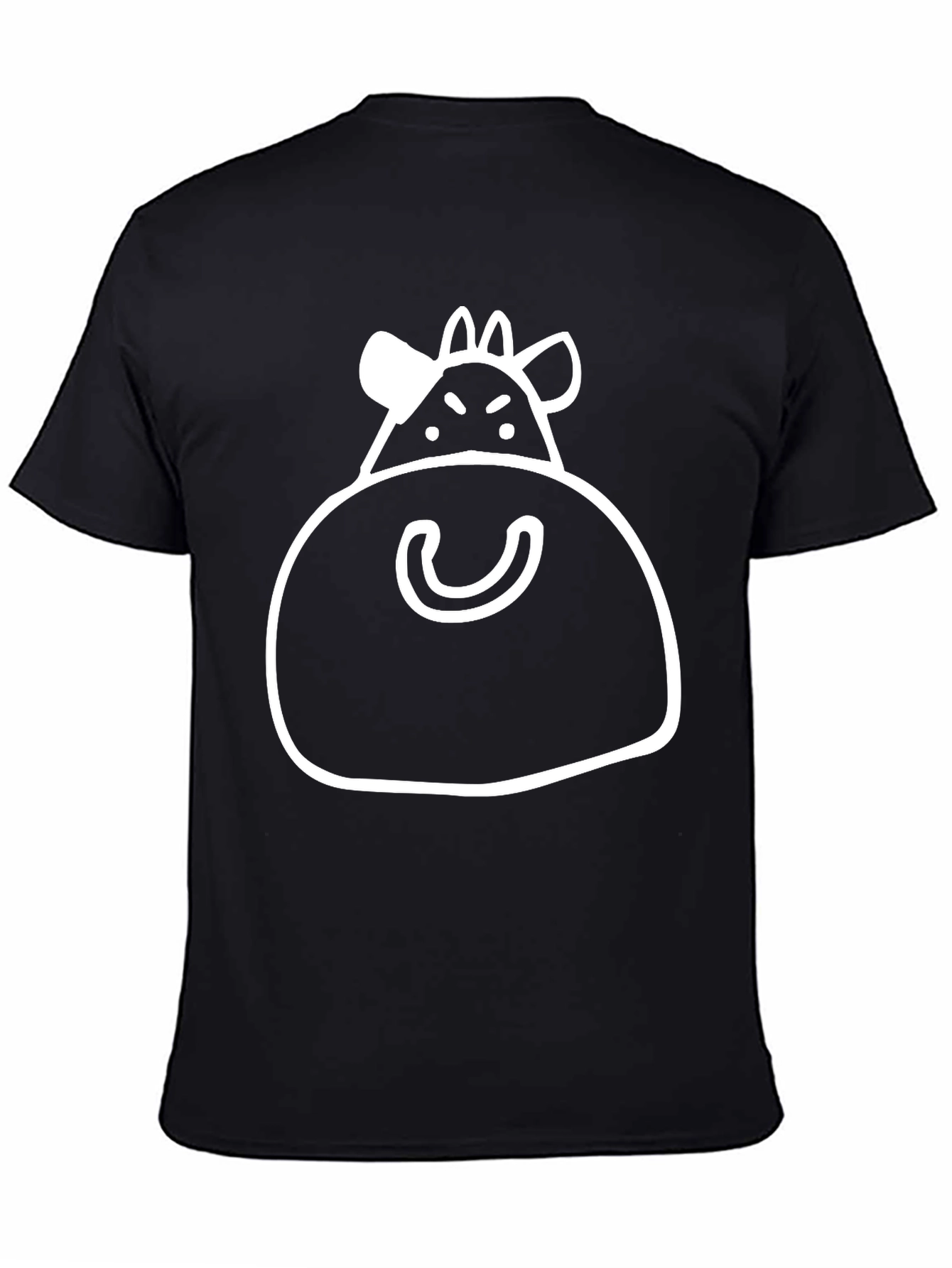 Humorous Cow Graphic Black T-Shirt