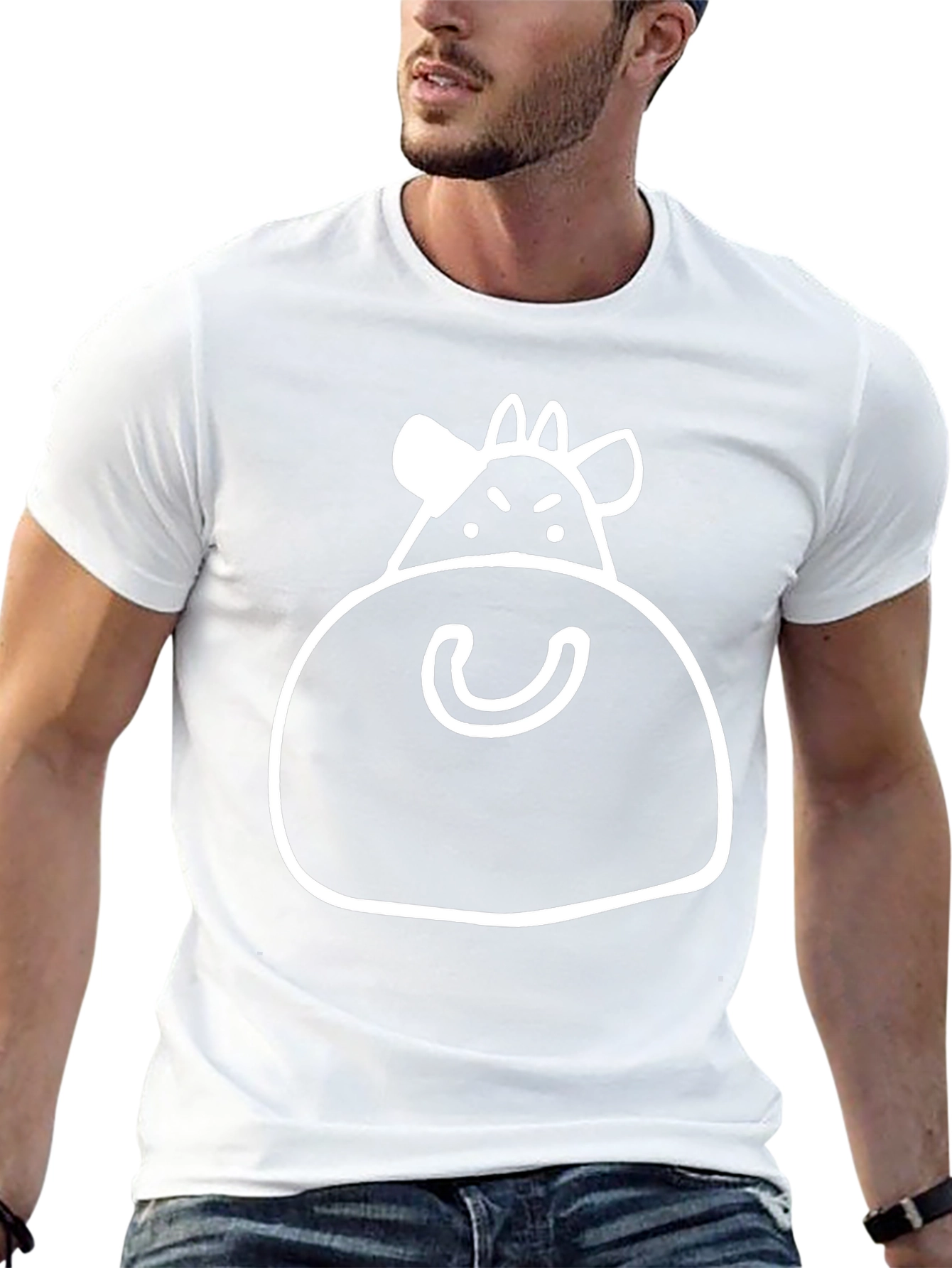 Humorous Cow Graphic Black T-Shirt