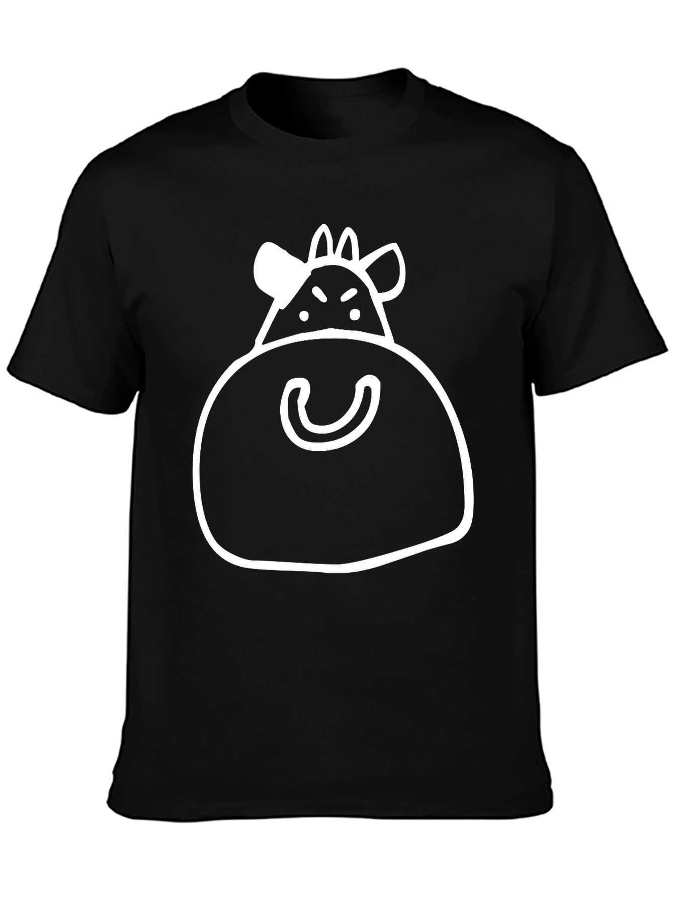 Humorous Cow Graphic Black T-Shirt