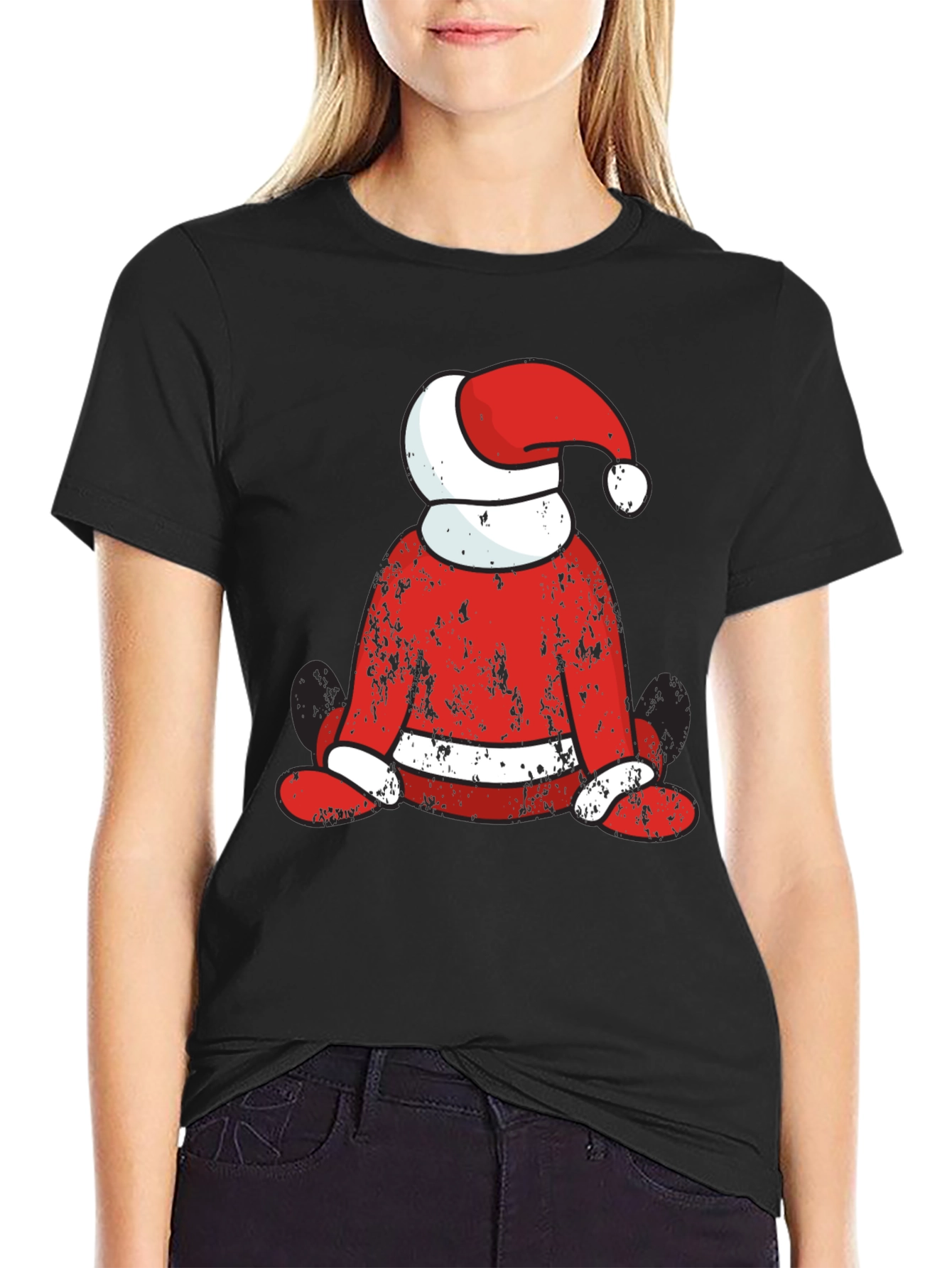 Festive Santa Graphic T-Shirt