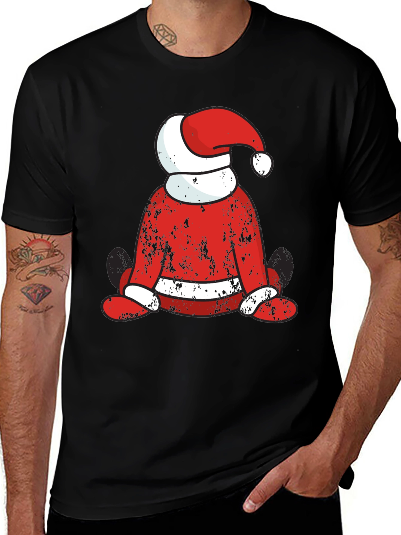Festive Santa Graphic T-Shirt