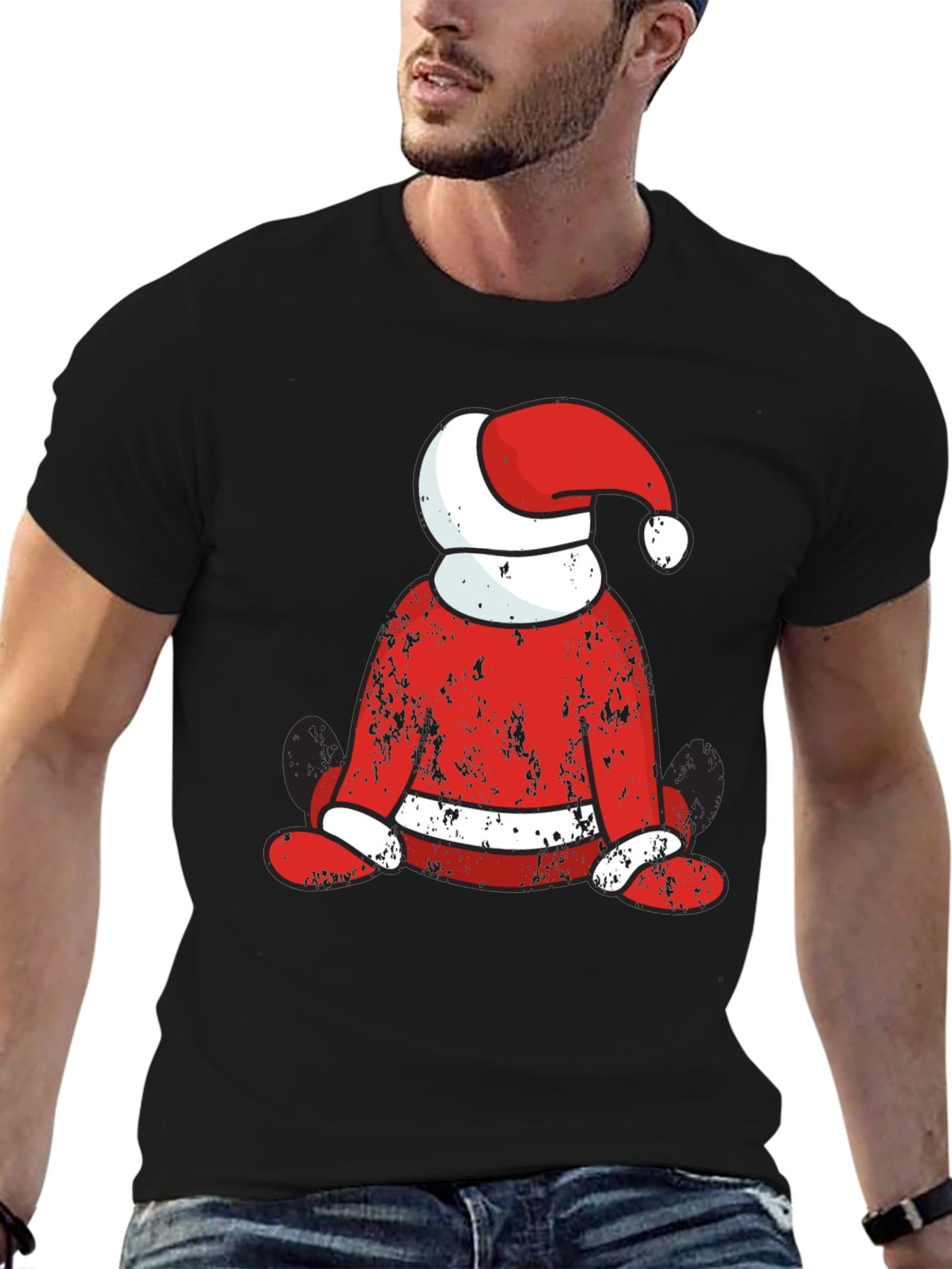 Festive Santa Graphic T-Shirt