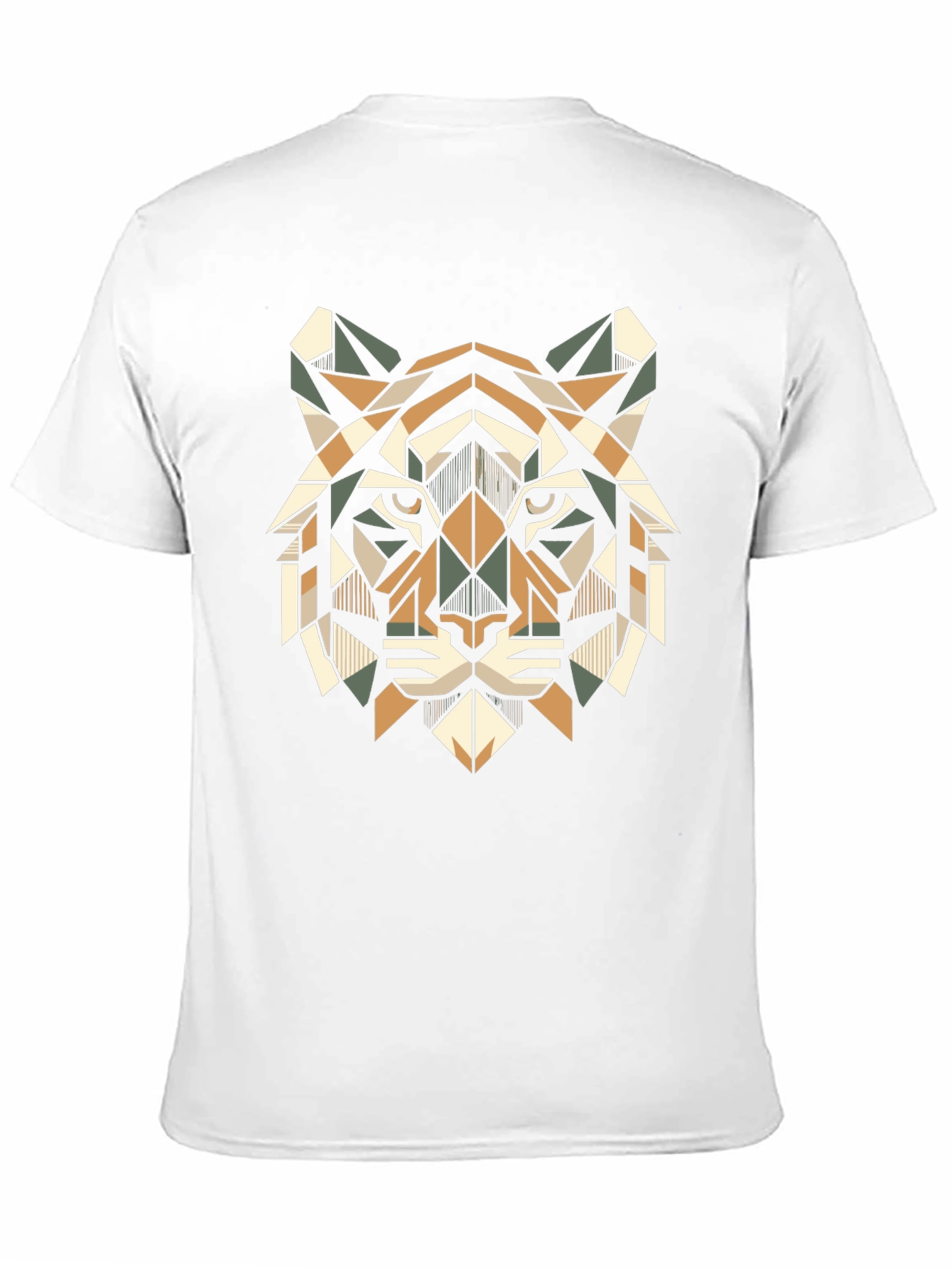 Geometric Tiger Head T-Shirt - Stylish Animal Print Tee