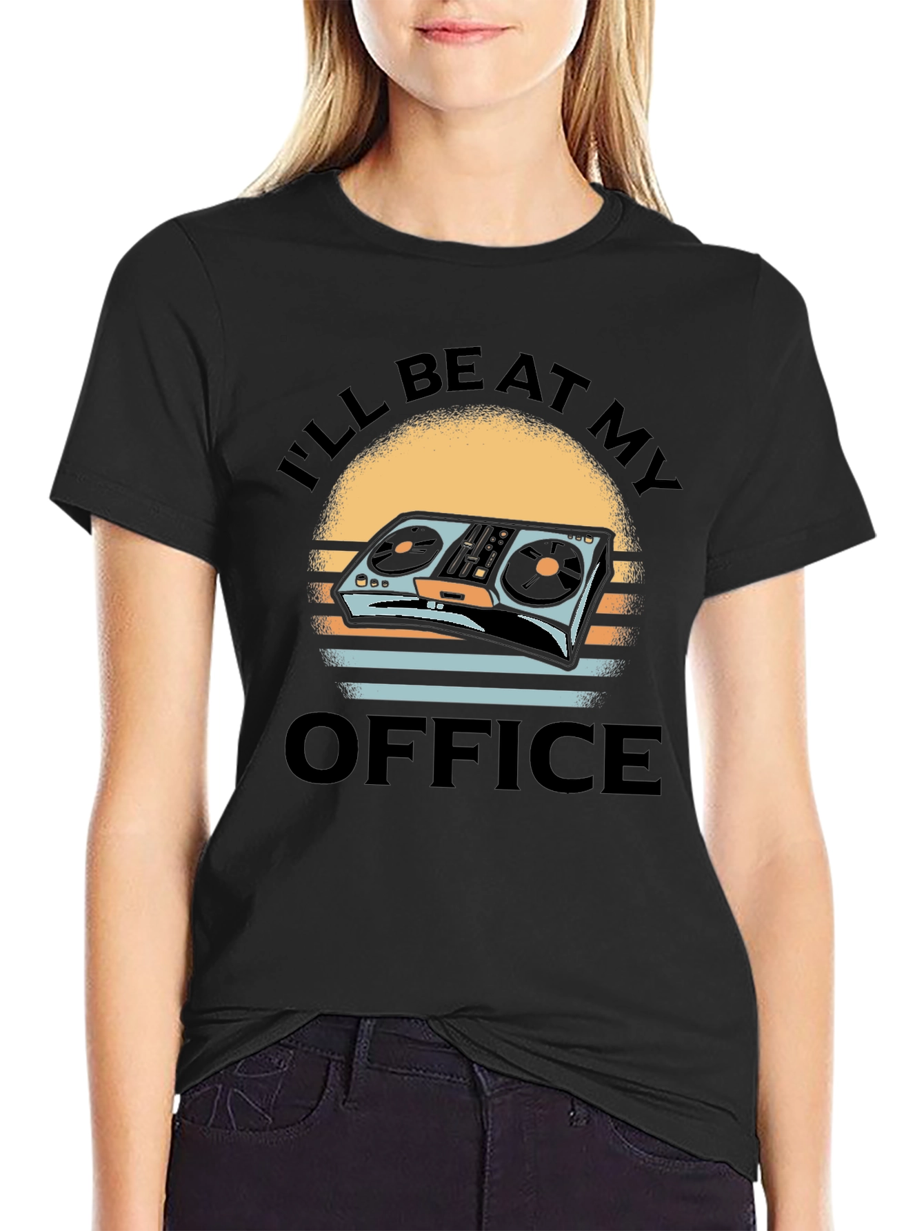 DJ Turntable T-Shirt - Ill Be At My Office