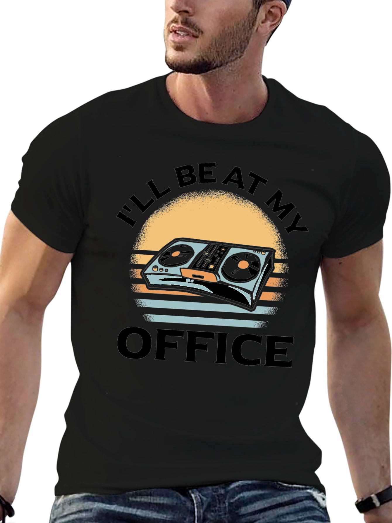 DJ Turntable T-Shirt - Ill Be At My Office