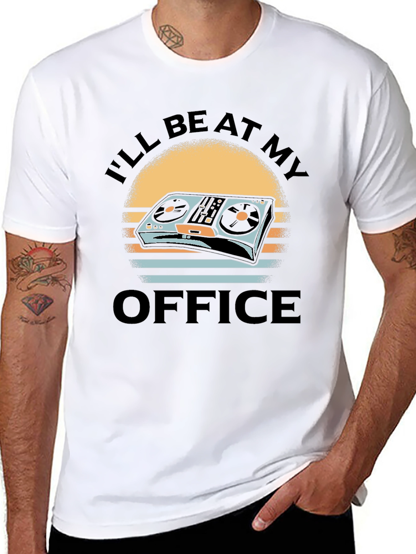 DJ Turntable T-Shirt - Ill Be At My Office