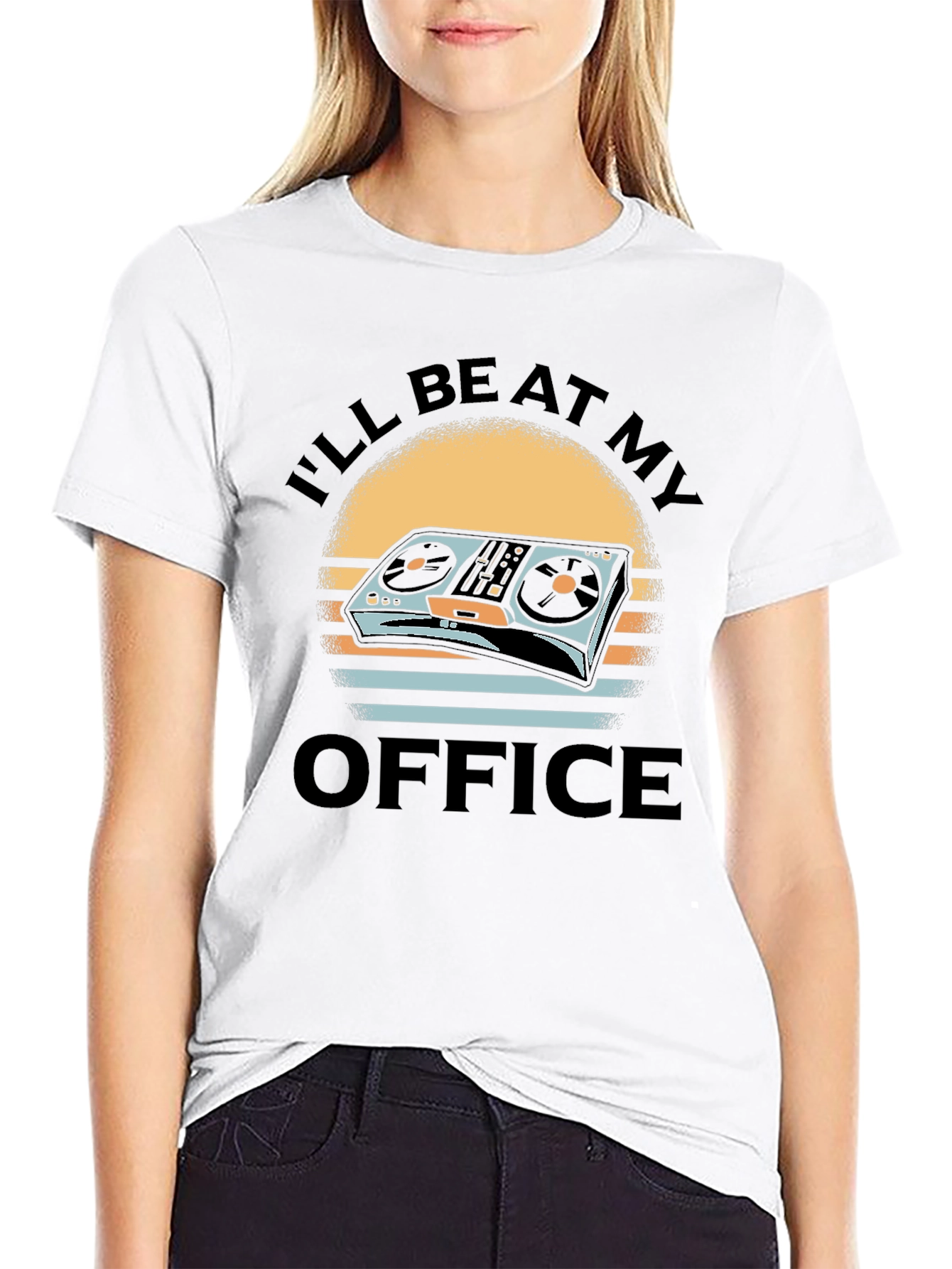 DJ Turntable T-Shirt - Ill Be At My Office