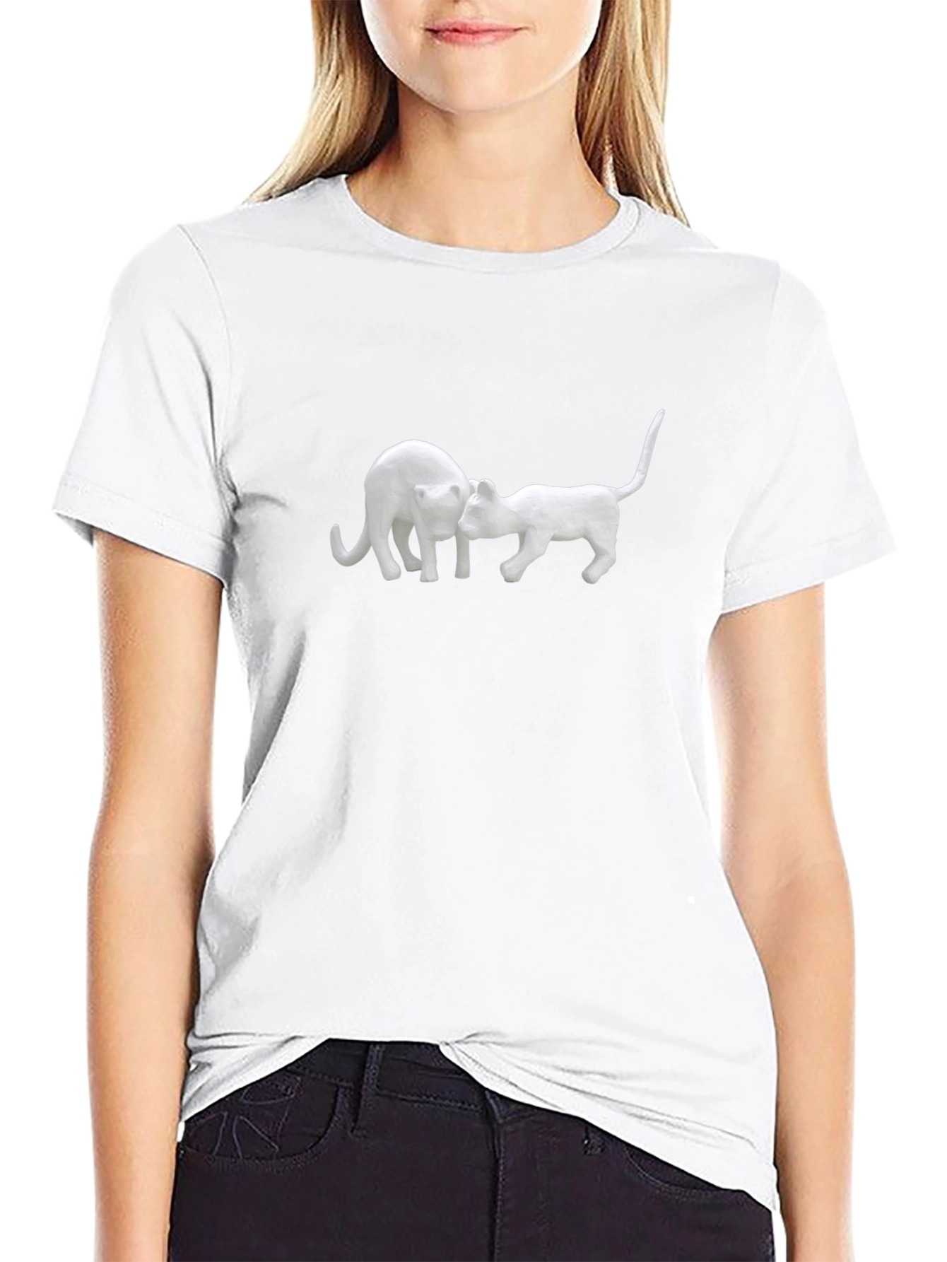 Cat Love T-Shirt - Black Cotton Tee