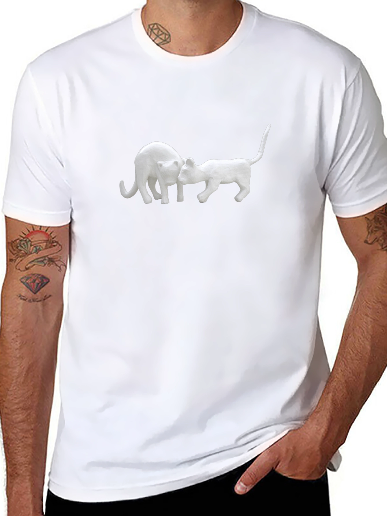 Cat Love T-Shirt - Black Cotton Tee
