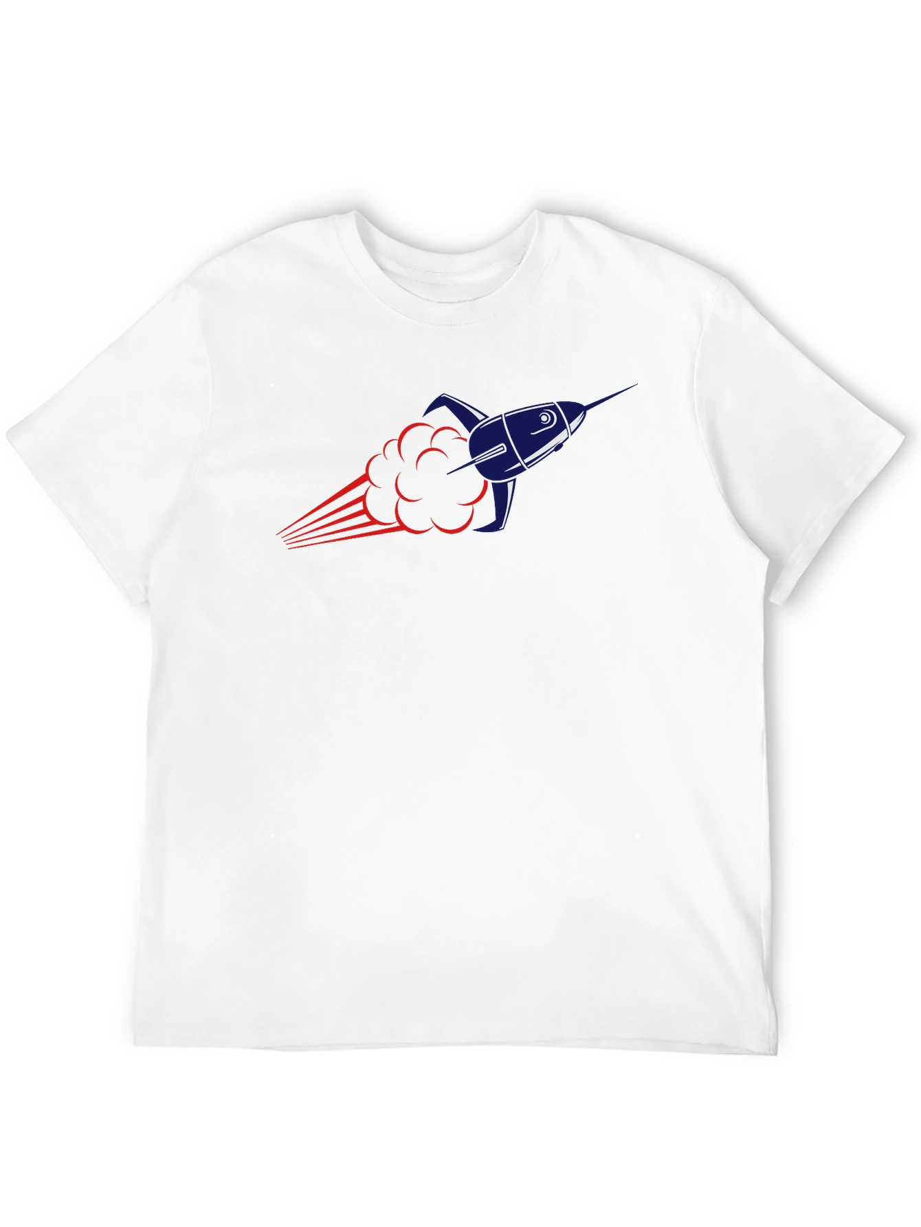 Rocket Launch Graphic Tee - Black Cotton Blend T-Shirt