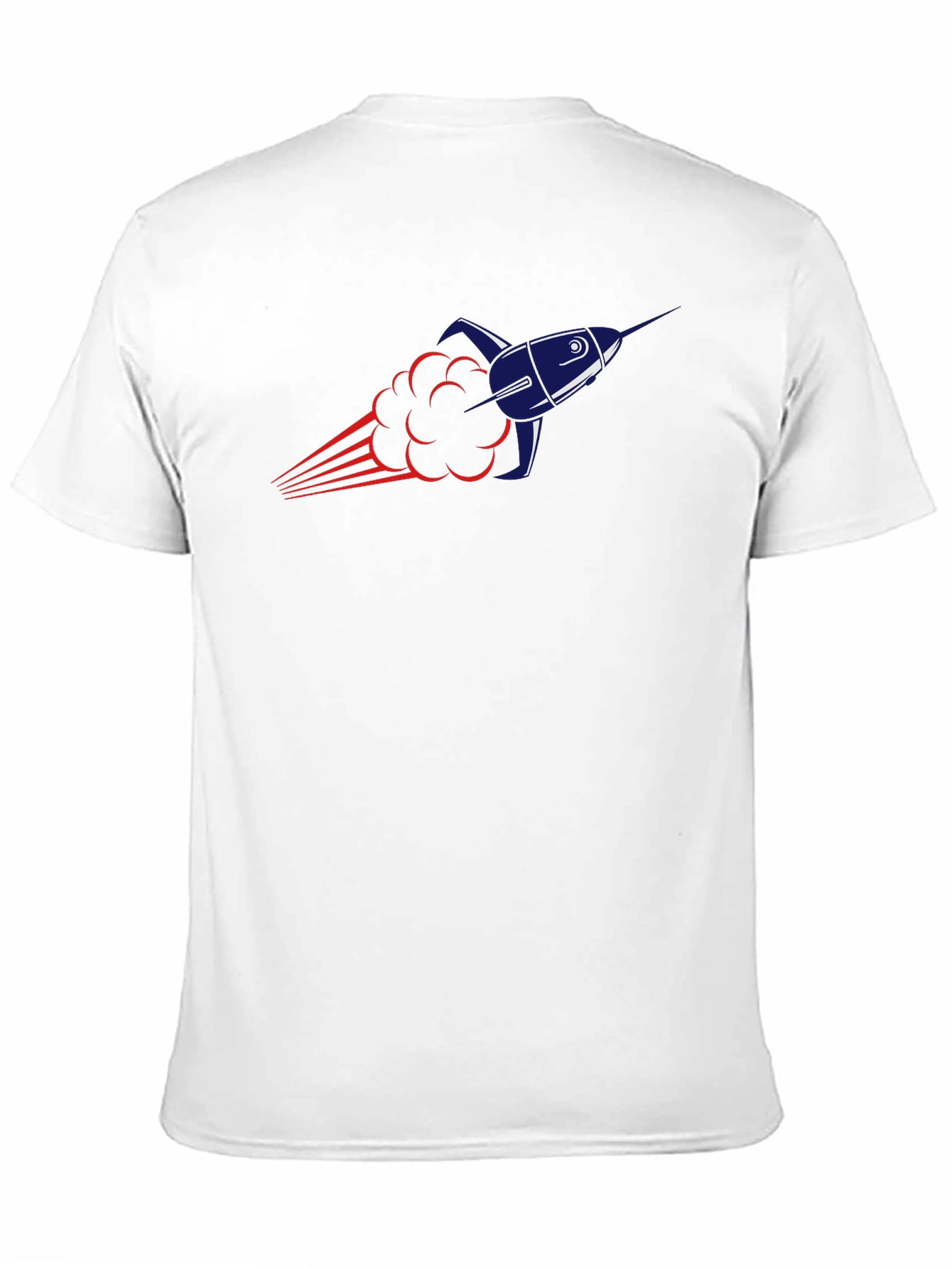 Rocket Launch Graphic Tee - Black Cotton Blend T-Shirt