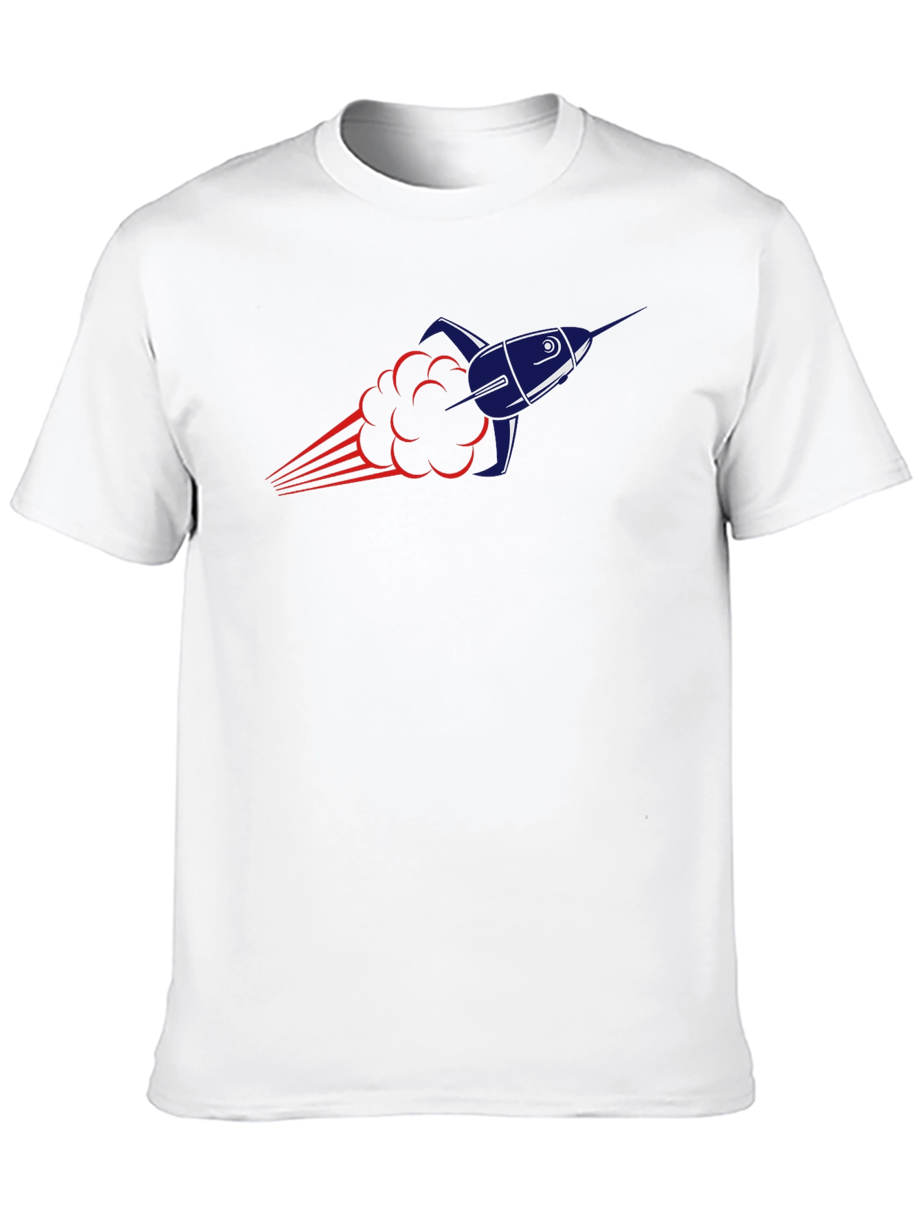 Rocket Launch Graphic Tee - Black Cotton Blend T-Shirt
