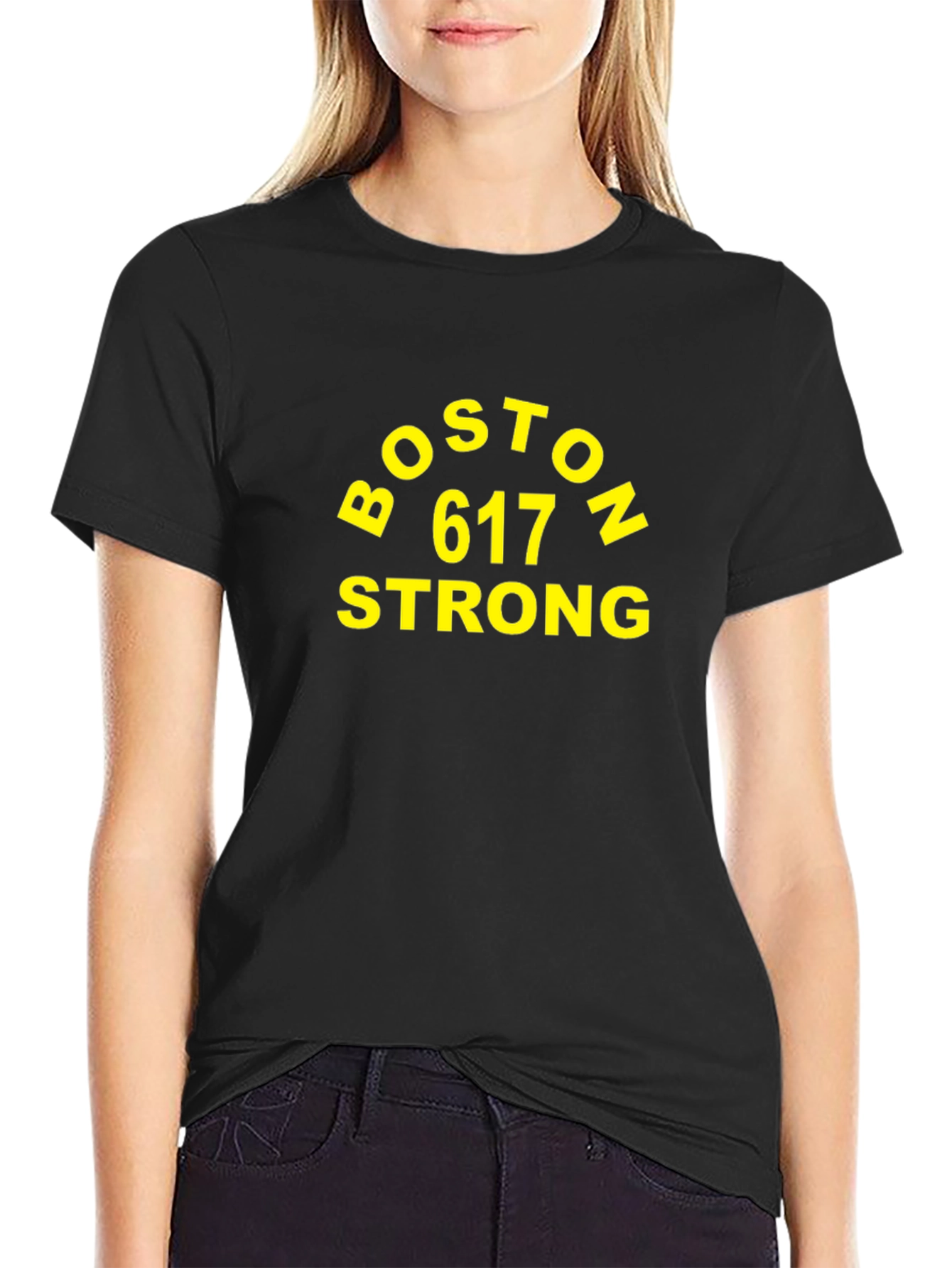 Boston 617 Strong T-Shirt - Black Tee