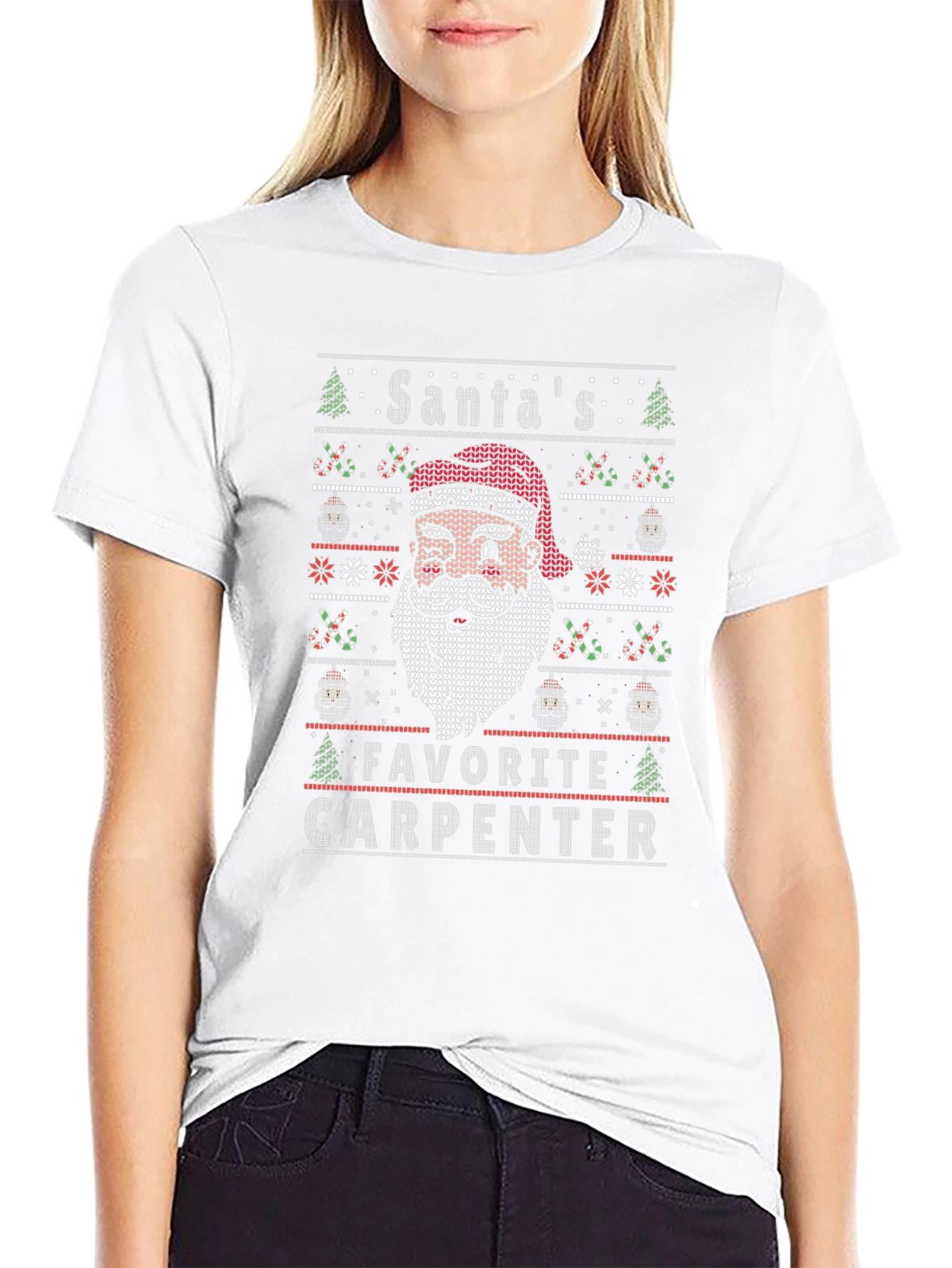 Santas Favorite Carpenter Ugly Christmas Sweater T-Shirt