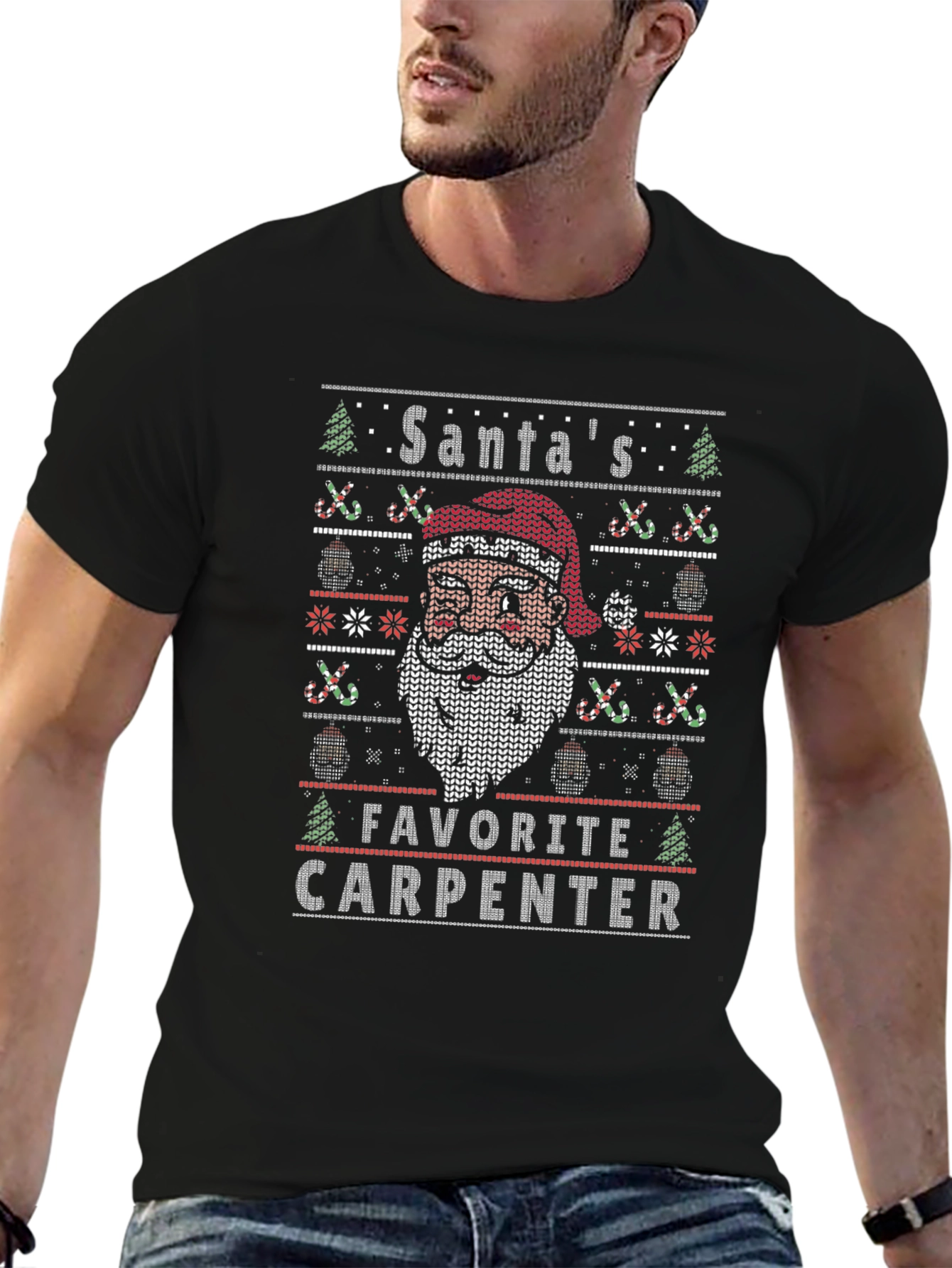 Santas Favorite Carpenter Ugly Christmas Sweater T-Shirt