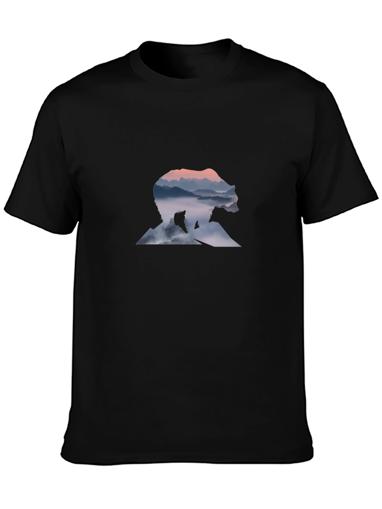 Bear Mountain Graphic Tee - Black Cotton Comfort