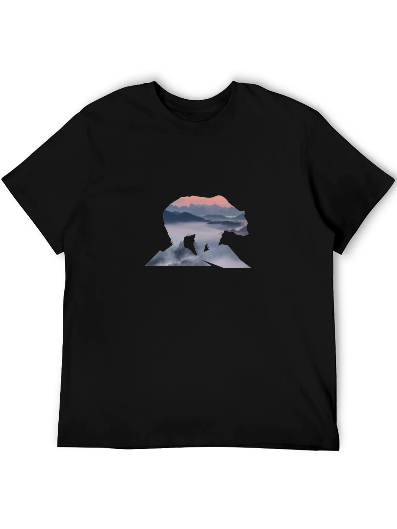 Bear Mountain Graphic Tee - Black Cotton Comfort