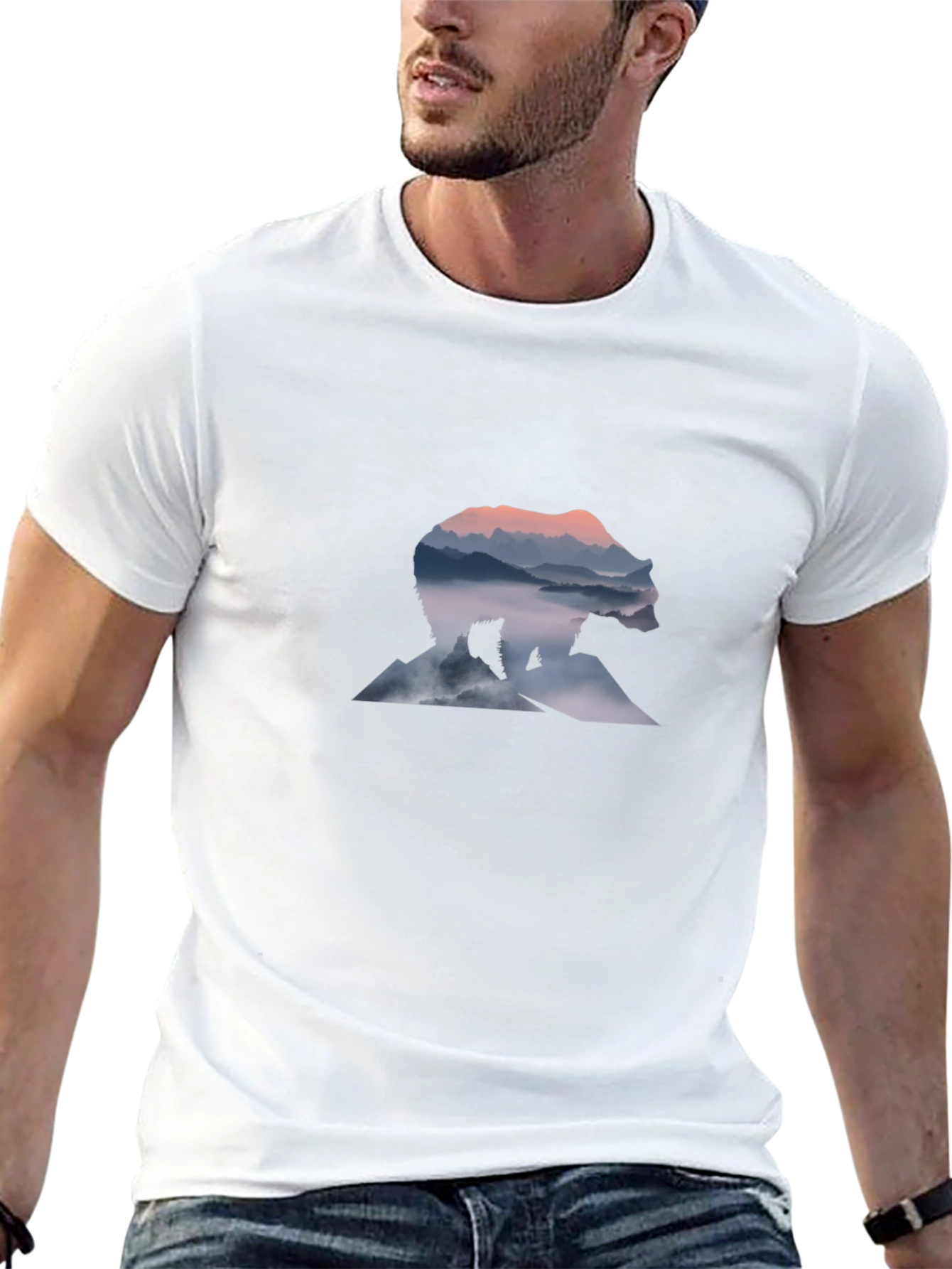 Bear Mountain Graphic Tee - Black Cotton Comfort