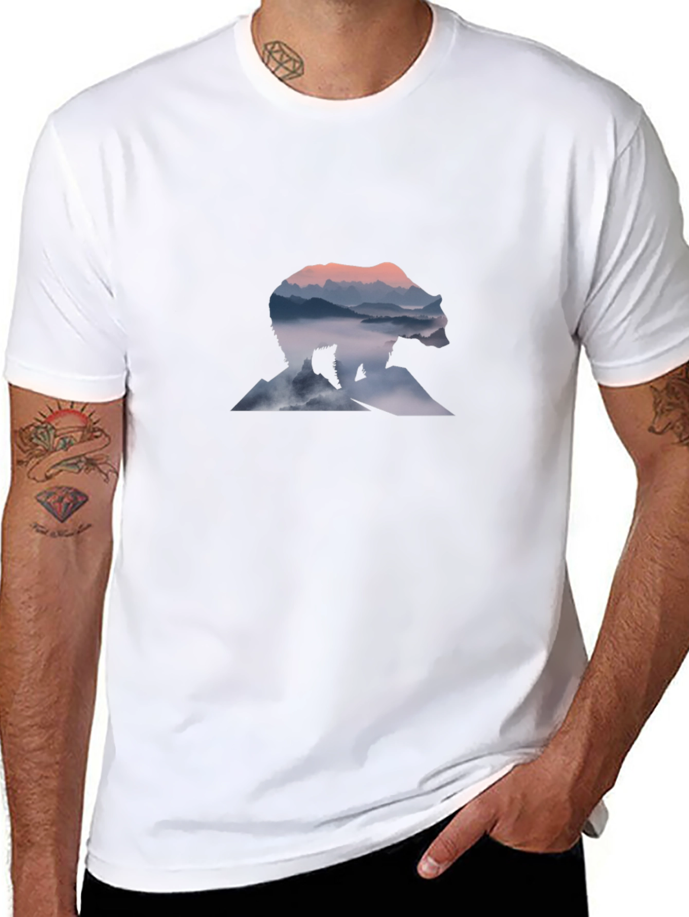 Bear Mountain Graphic Tee - Black Cotton Comfort