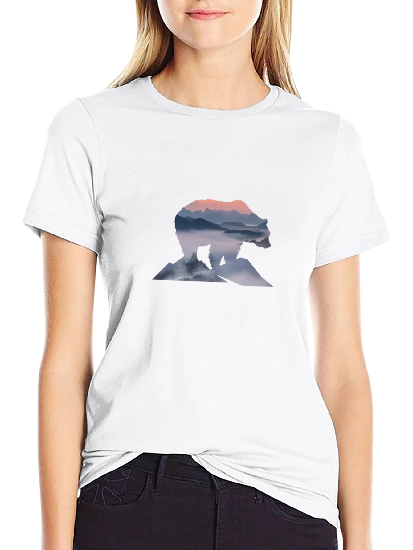 Bear Mountain Graphic Tee - Black Cotton Comfort