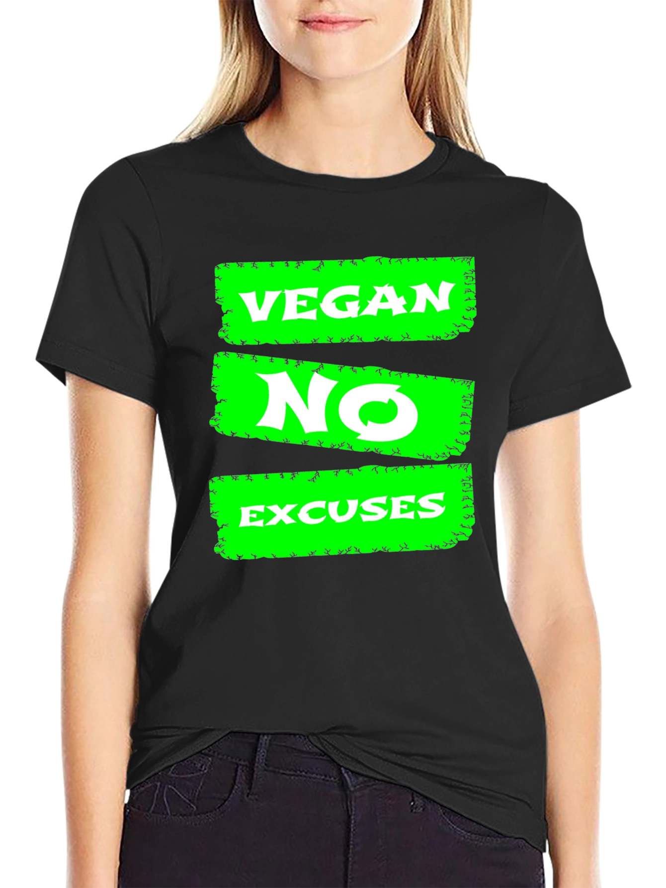 Vegan No Excuses Graphic Tee - Black