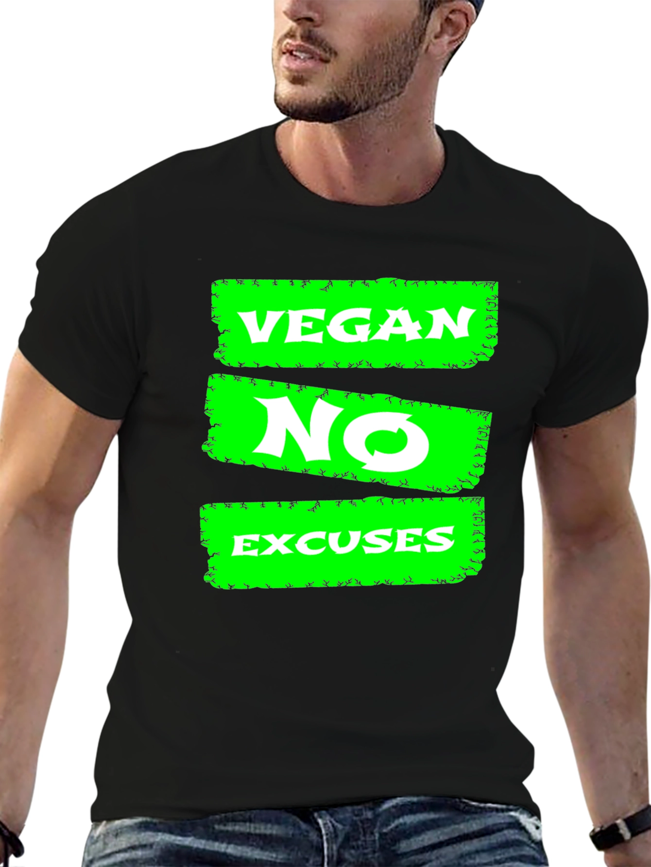 Vegan No Excuses Graphic Tee - Black