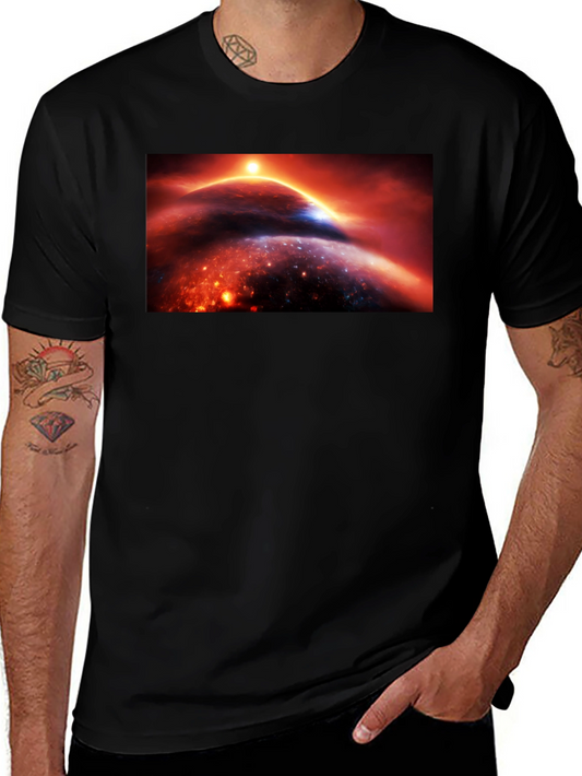 Cosmic Planet Graphic Tee - Black Unisex T-Shirt