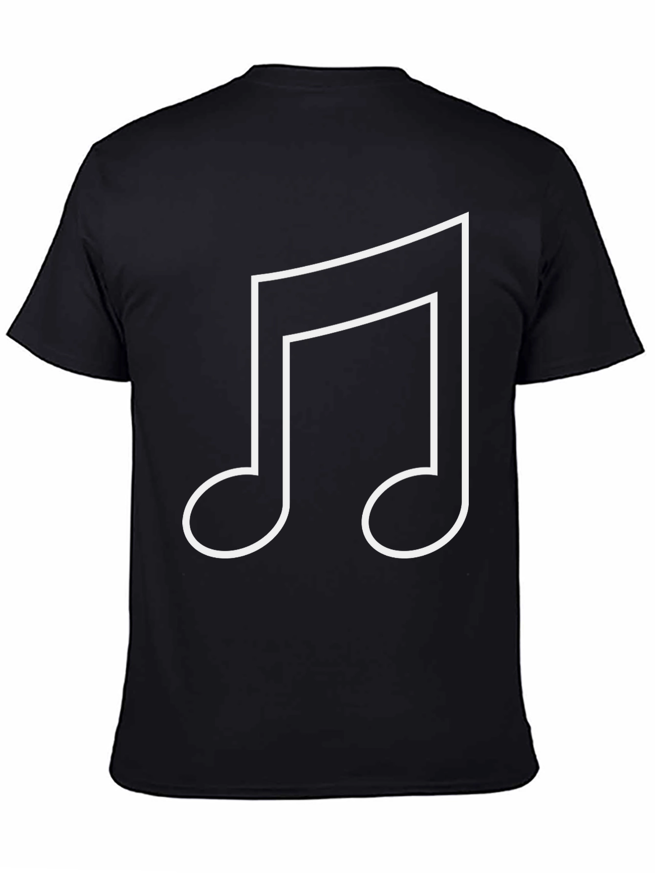 Musical Note Graphic Tee - Black Cotton T-Shirt