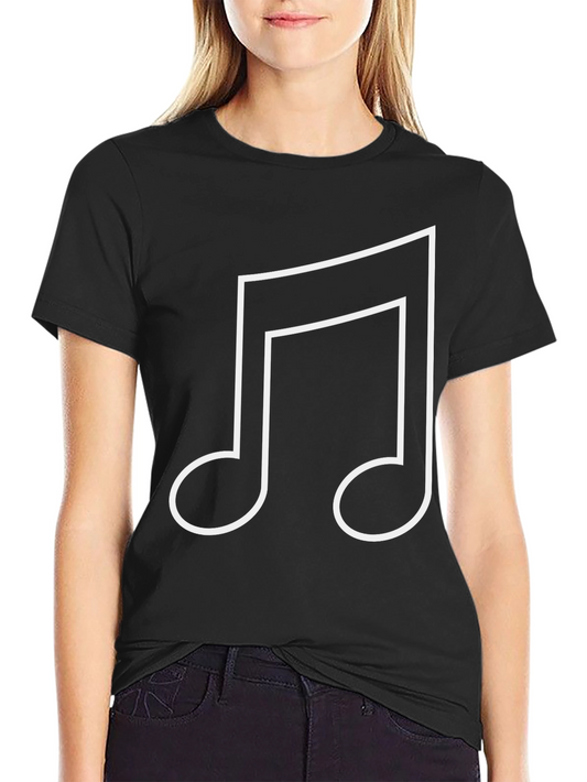 Musical Note Graphic Tee - Black Cotton T-Shirt