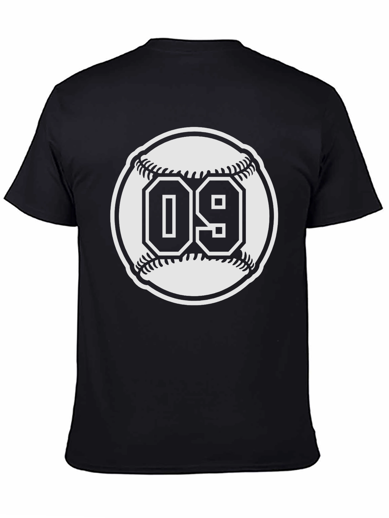 Baseball 09 Black Graphic T-Shirt