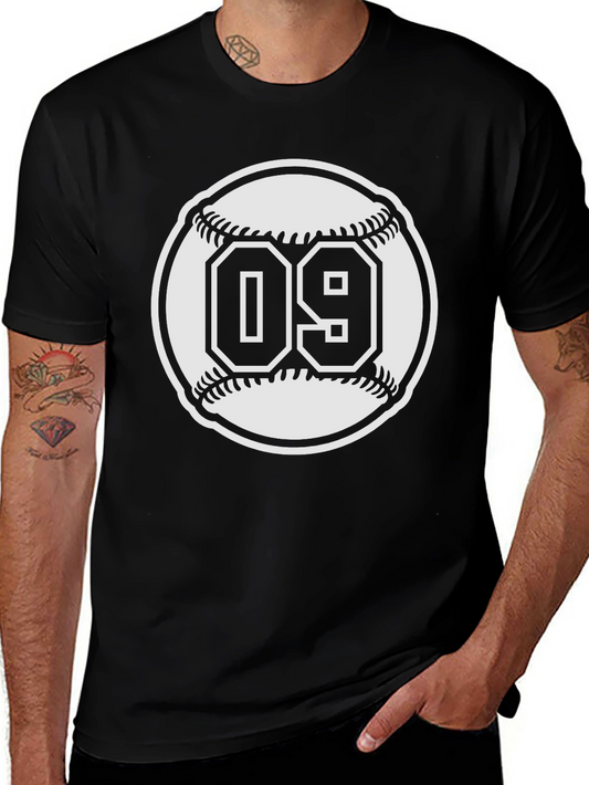 Baseball 09 Black Graphic T-Shirt