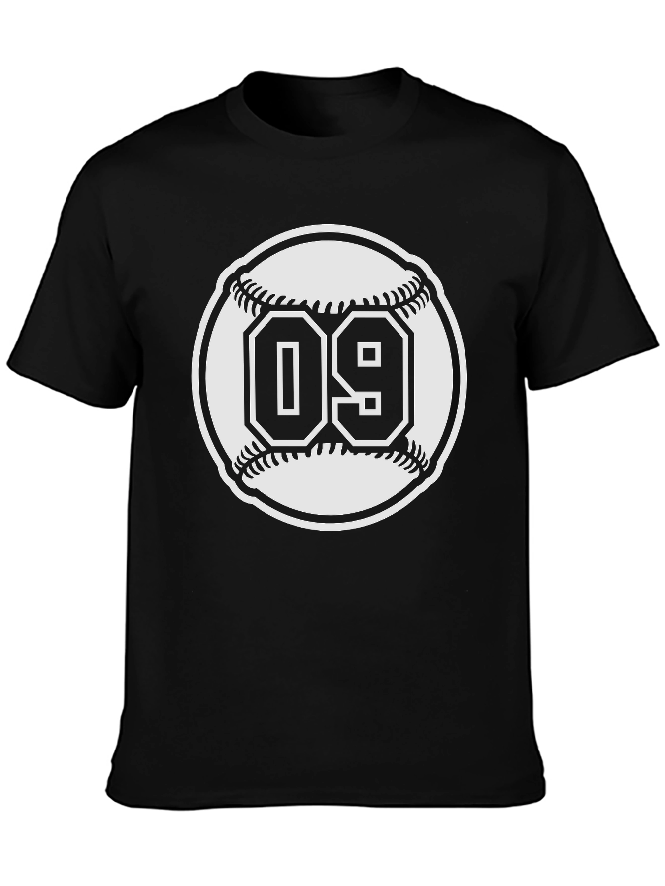 Baseball 09 Black Graphic T-Shirt
