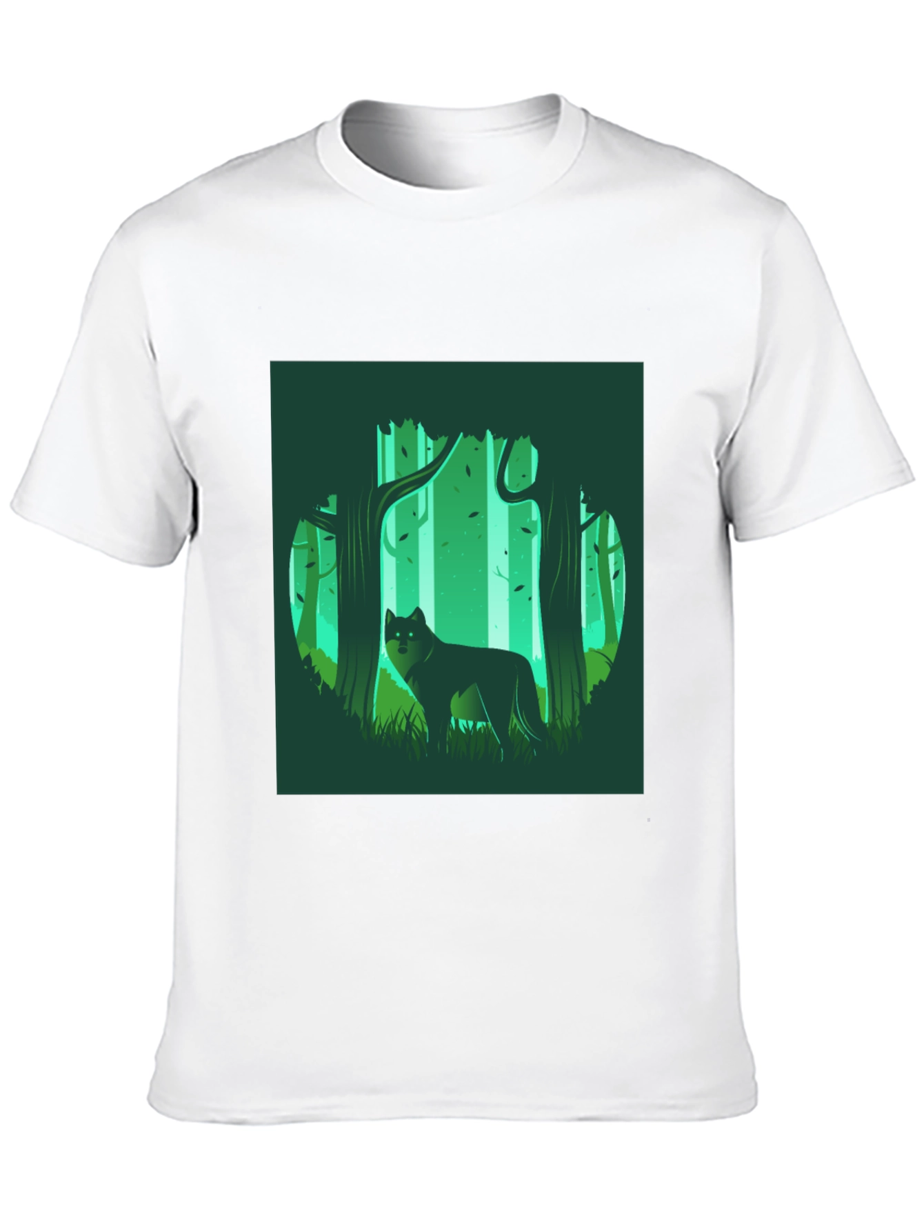 Wolf in Forest Graphic Tee - Black